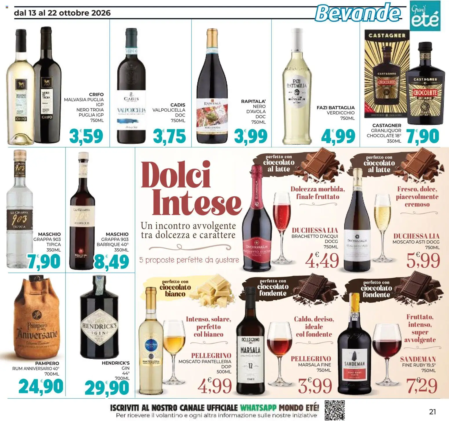 Volantino Eté del 13/10/2026 | Pagina: 21 | Prodotti: Bevande, Latte, Dolci, Grappa