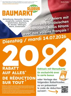 Globus Baumarkt Prospekt Zweibrücken ab 14.07.2026 gültig