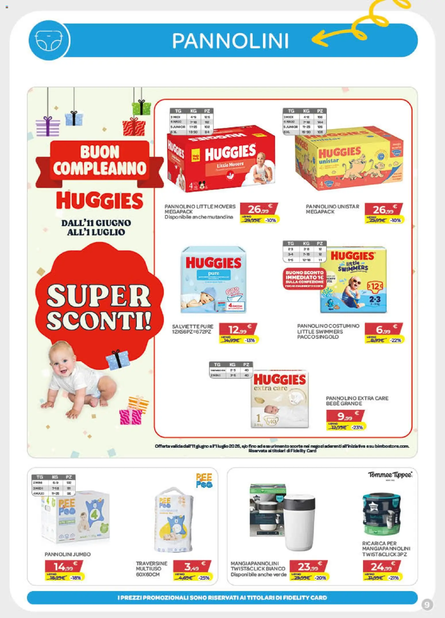 Volantino Bimbo store del 11.06.2026 | Pagina: 9 | Prodotti: Pannolini