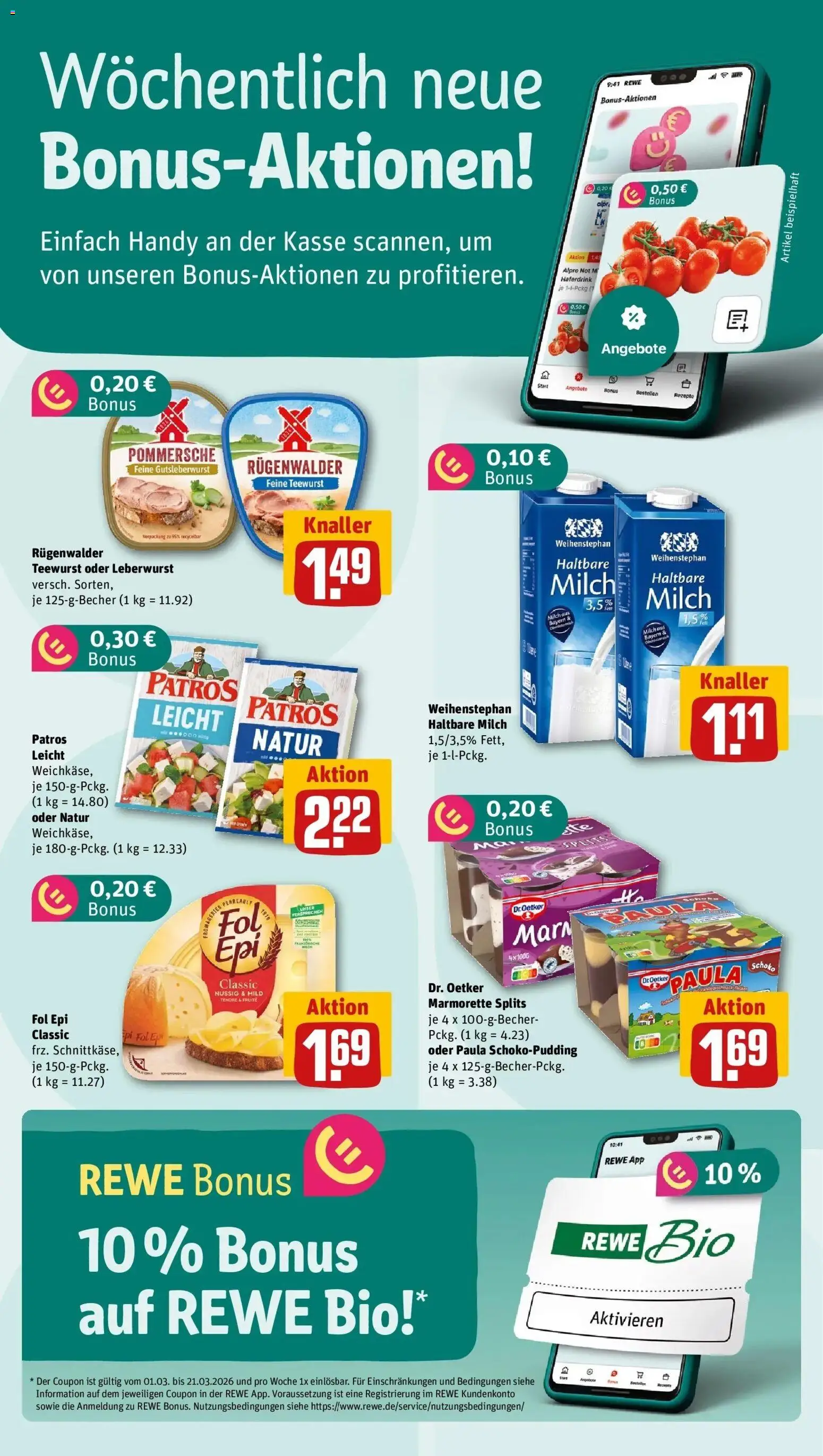 Rewe Prospekt Halle (Saale)	 – gültig ab 02.03.2026 | Seite: 2 | Produkte: Milch, Haltbare milch, Patros, Haferdrink