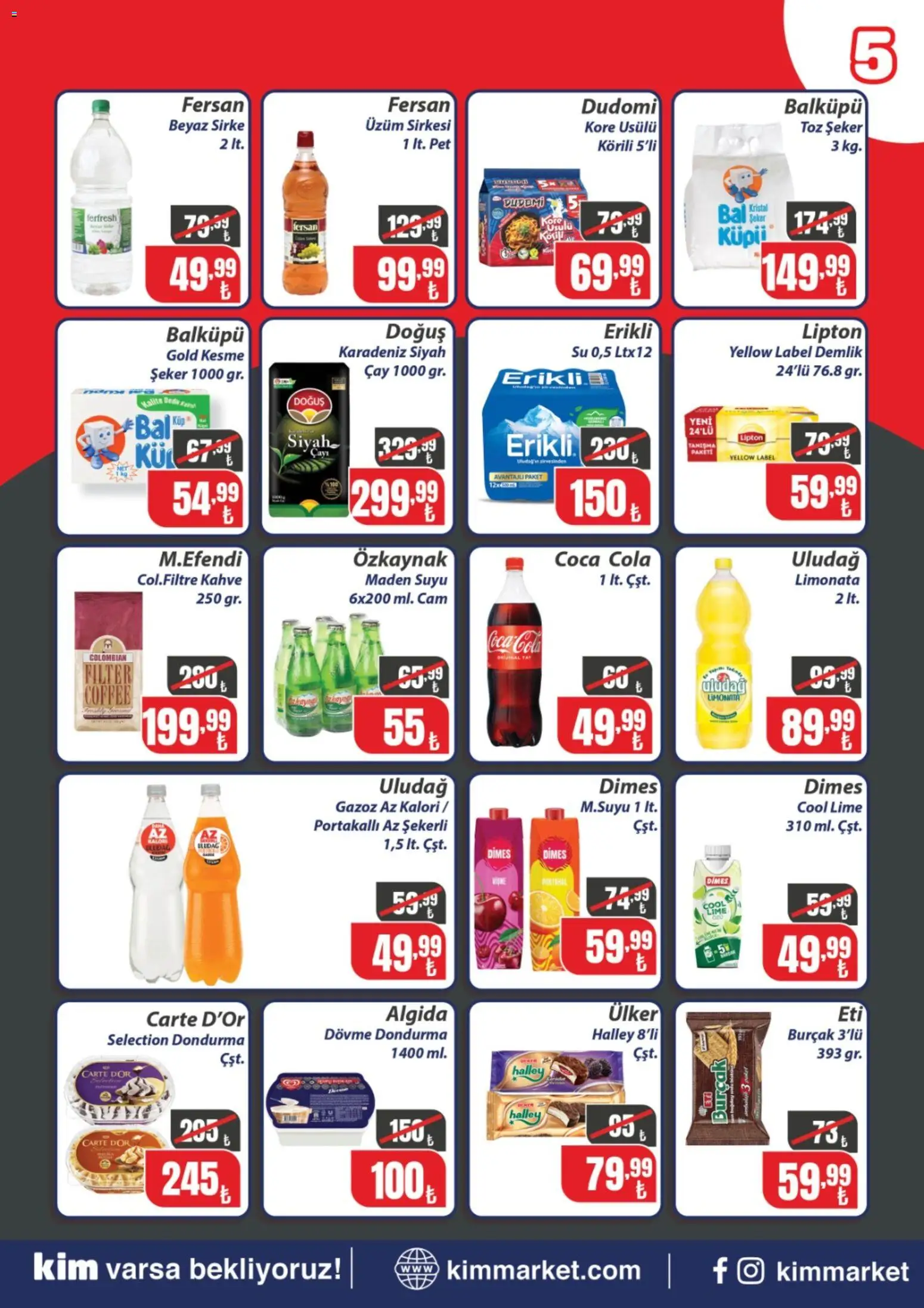 Kim Market Katalog - Marmara Insert - 20 Temmuz 2026 tarihinden itibaren geçerlidir | Sayfa: 5 | Ürünler: Sirke, Şeker, Dondurma, Toz şeker