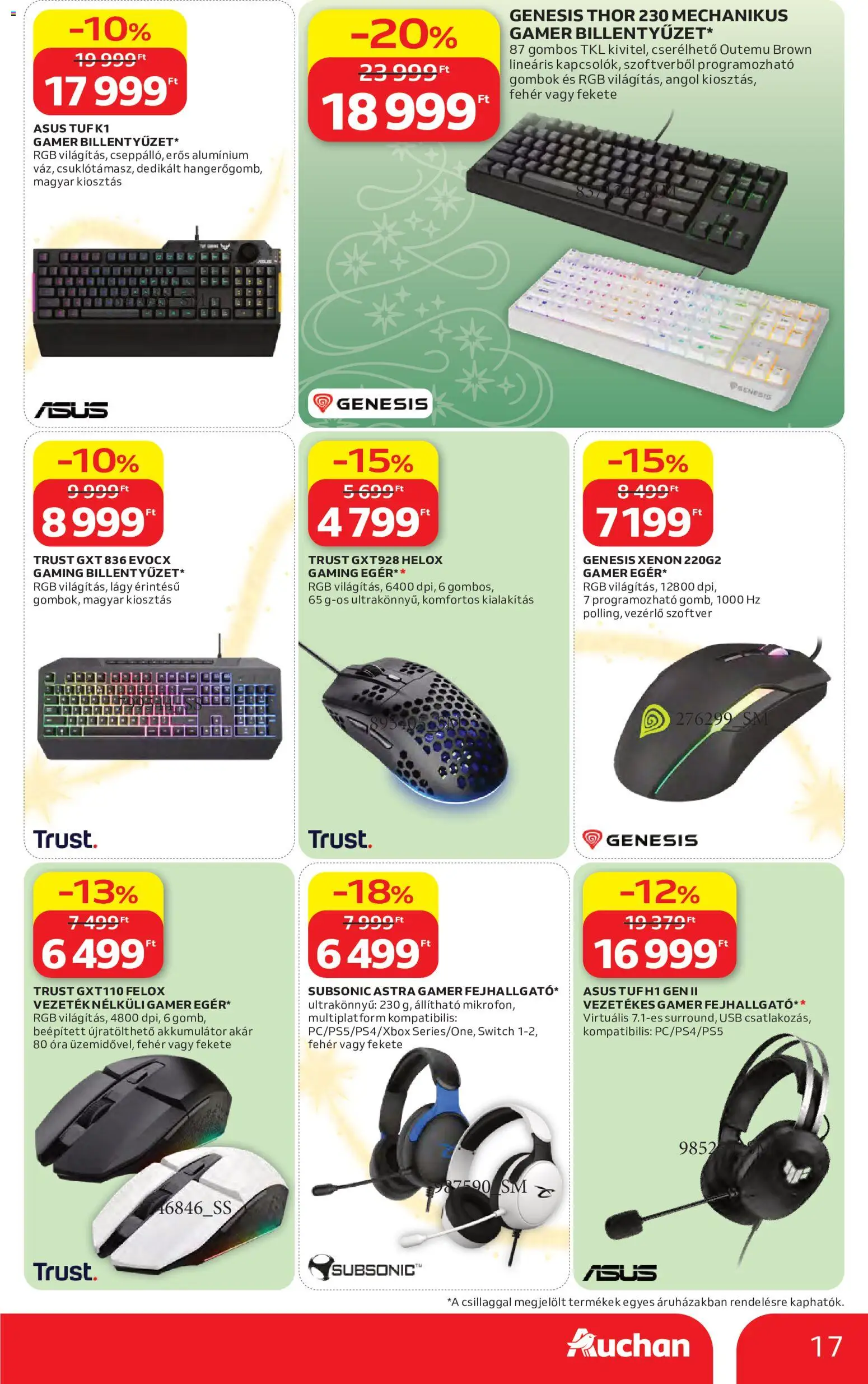 Auchan akciós ujság - amely érvényes a következő dátumtól: 2026.10.22. | Oldal: 17 | Termékek: Egér, USB, Akkumulátor, Óra