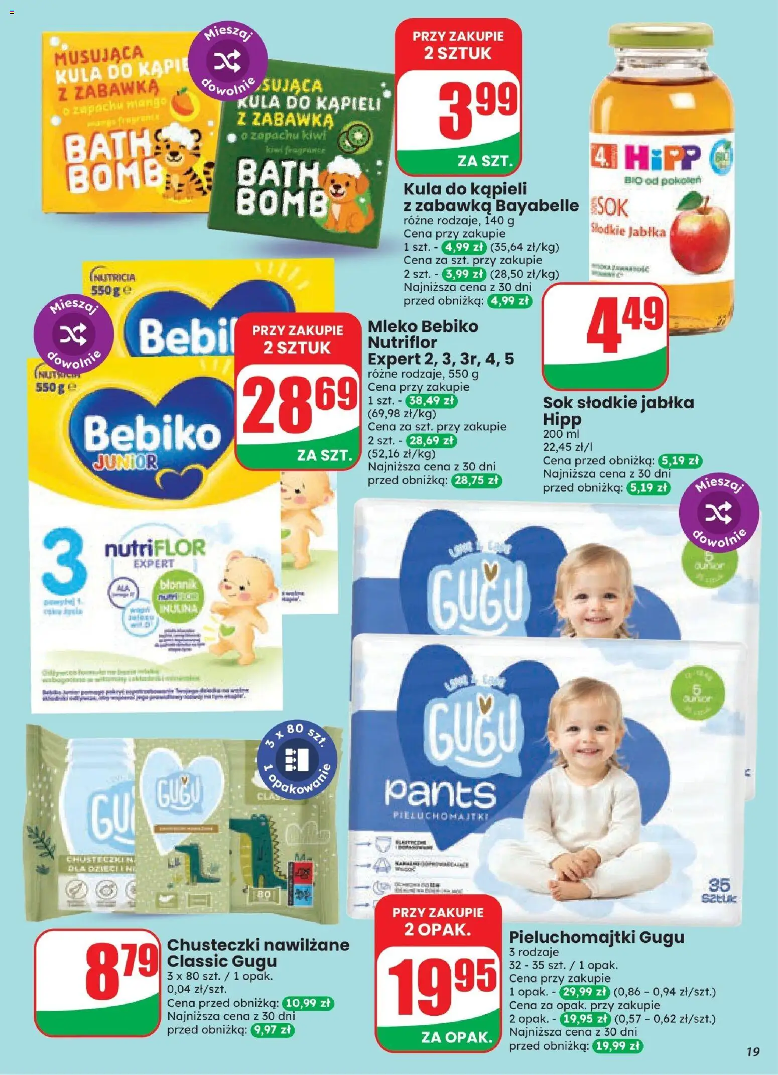 Dino gazetka od 21.10.2026 | Strona: 19 | Produkty: Chusteczki, Pieluchomajtki, Bebiko, Kiwi