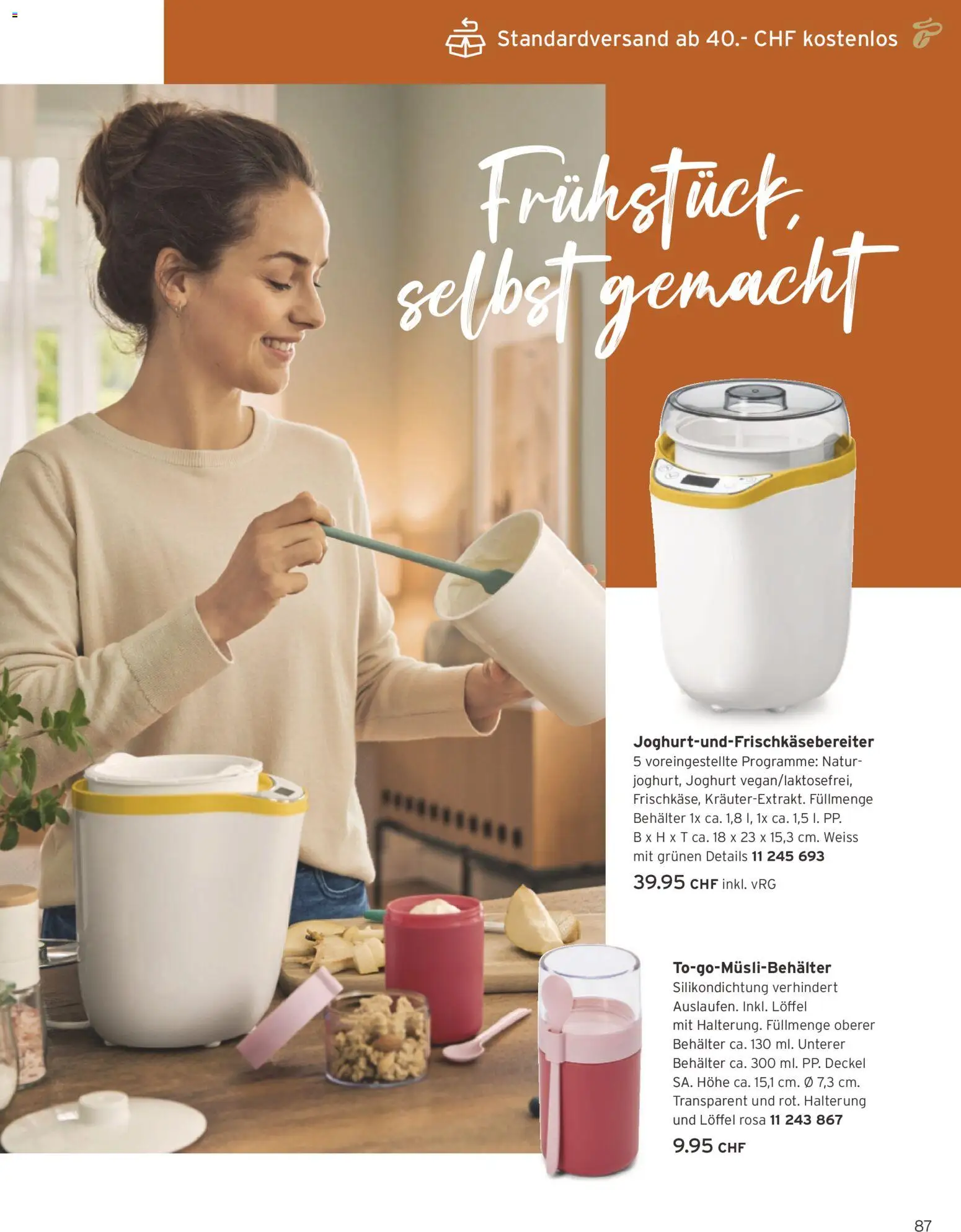 Tchibo aktionen Run club – gültig ab 01.10.2026 | Seite: 87 | Produkte: Deckel, Joghurt