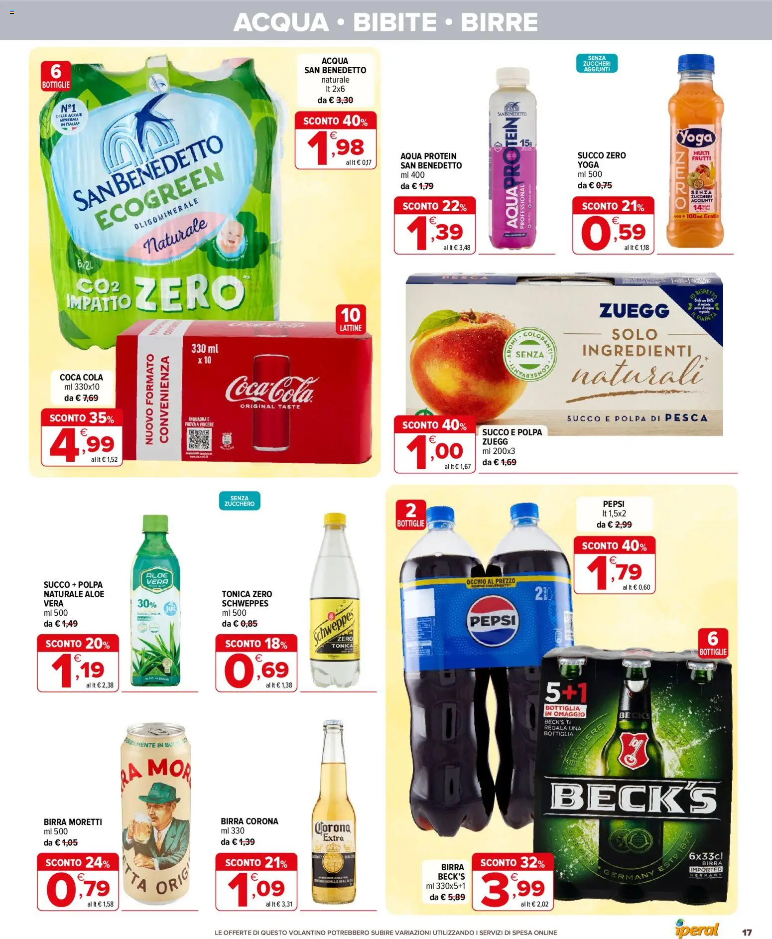 Volantino Iperal del 17.06.2026 | Pagina: 17 | Prodotti: Acqua, Pesca, Pepsi, Coca Cola