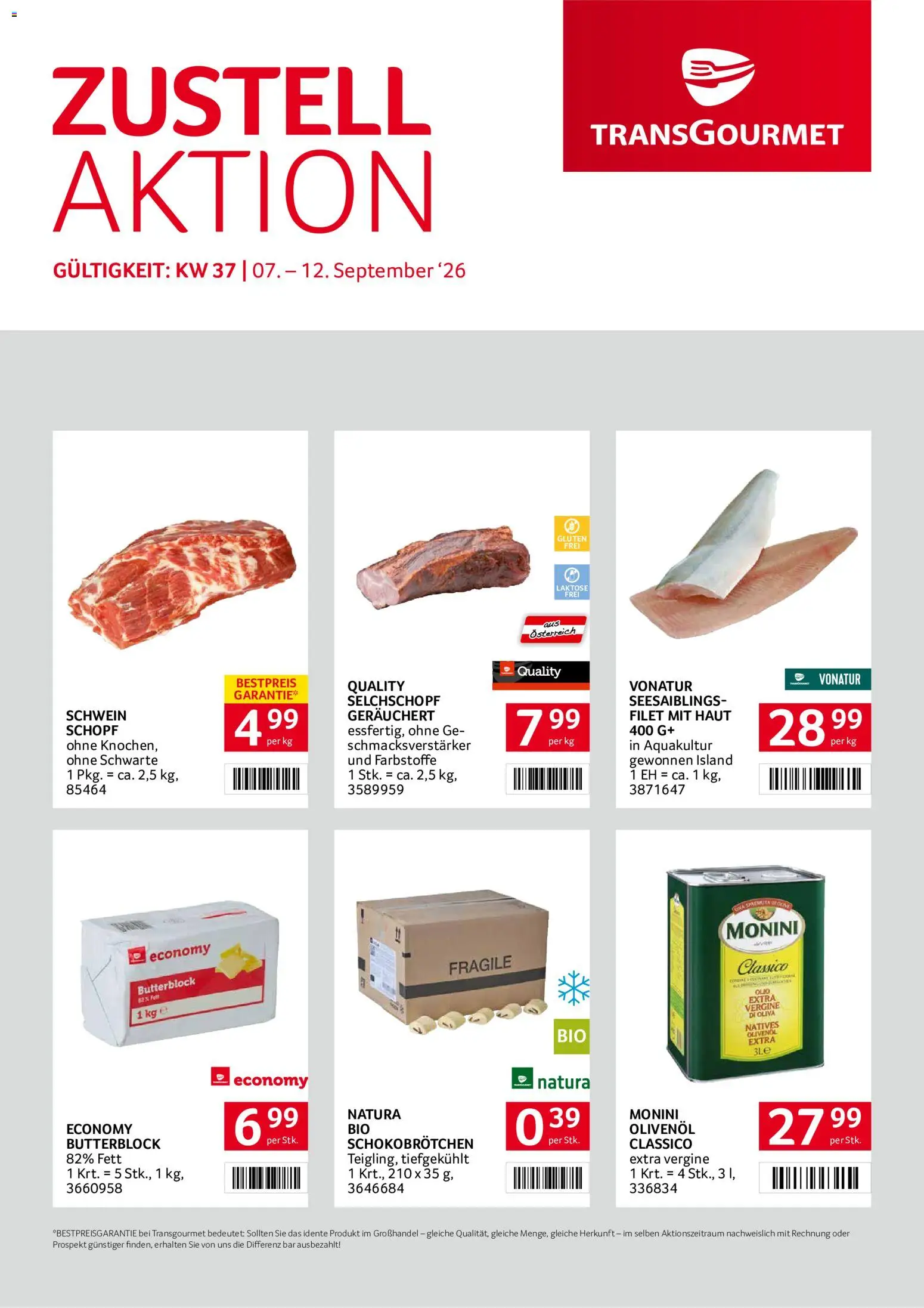 Transgourmet Zustellaktion - Broschüre gültig ab 07.09.2026 | Seite: 1