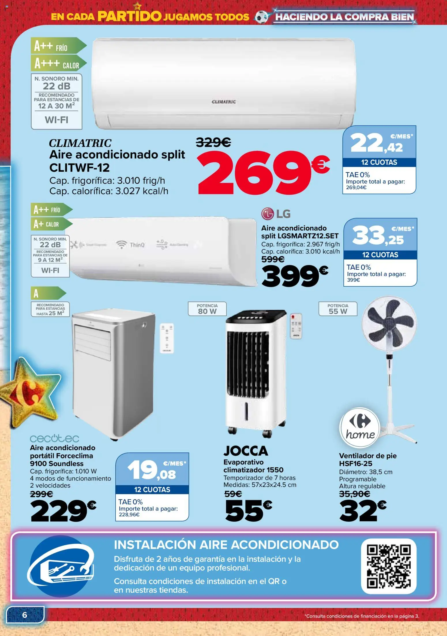 Carrefour Electroverano │ válido desde el 09.06.2026 | Página: 6 | Productos: Aire acondicionado, Ventilador, Ventilador de pie