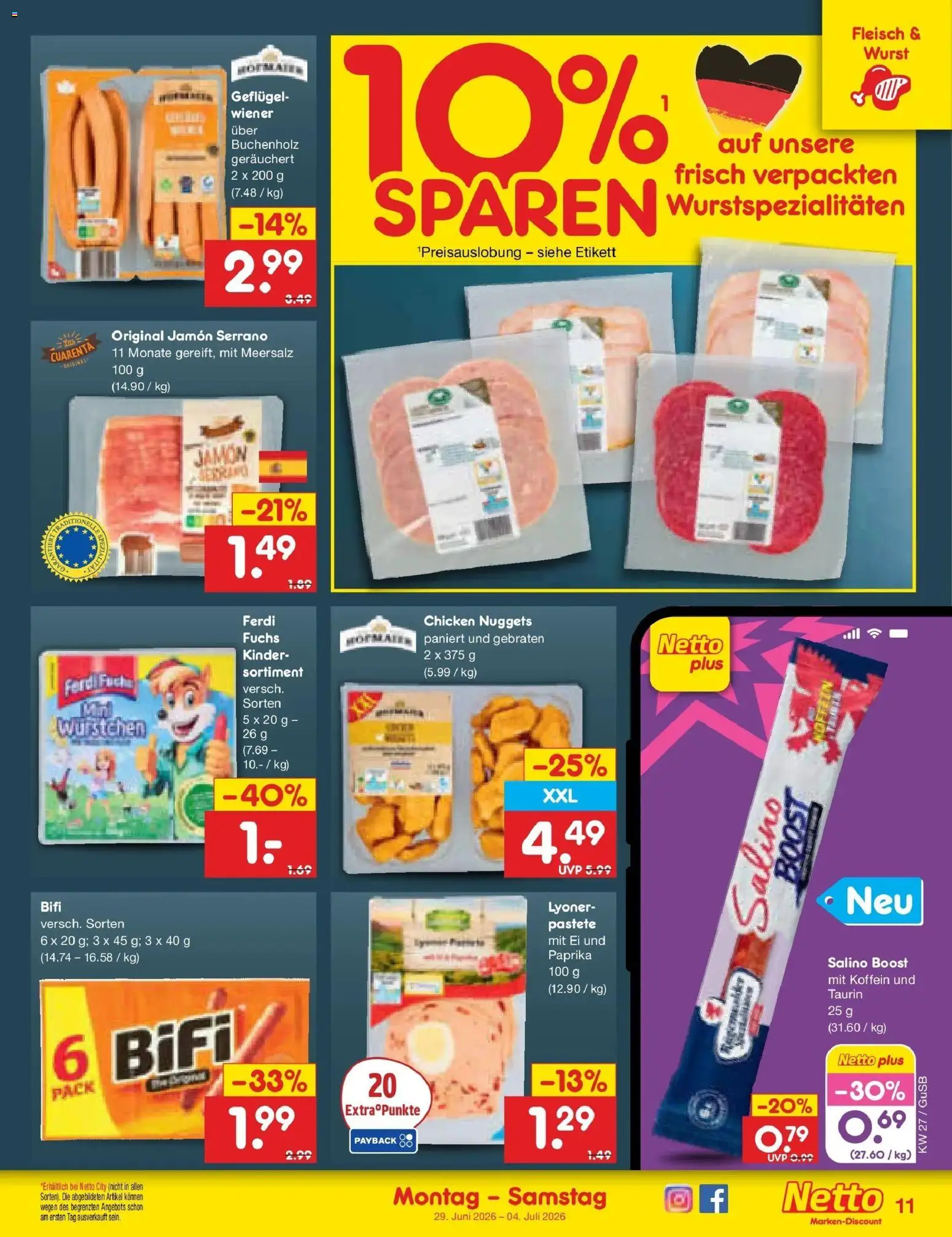 Netto Marken-Discount Prospekt Machern – gültig ab 29.06.2026 | Seite: 15 | Produkte: Bifi, Paprika, Wurst, Fleisch