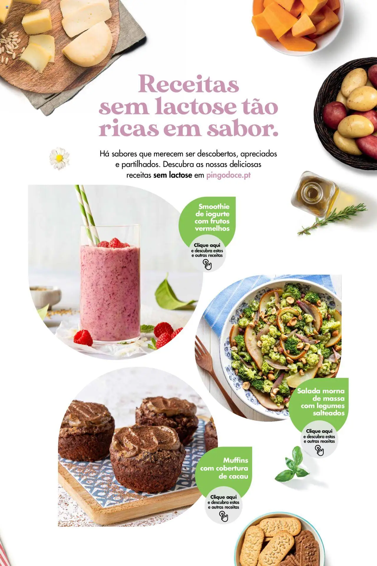 Pingo Doce Catálogo-Sem Lactose │ válido de 07/05/2024 | Página: 3 | Produtos: Iogurte, Massa, Salada