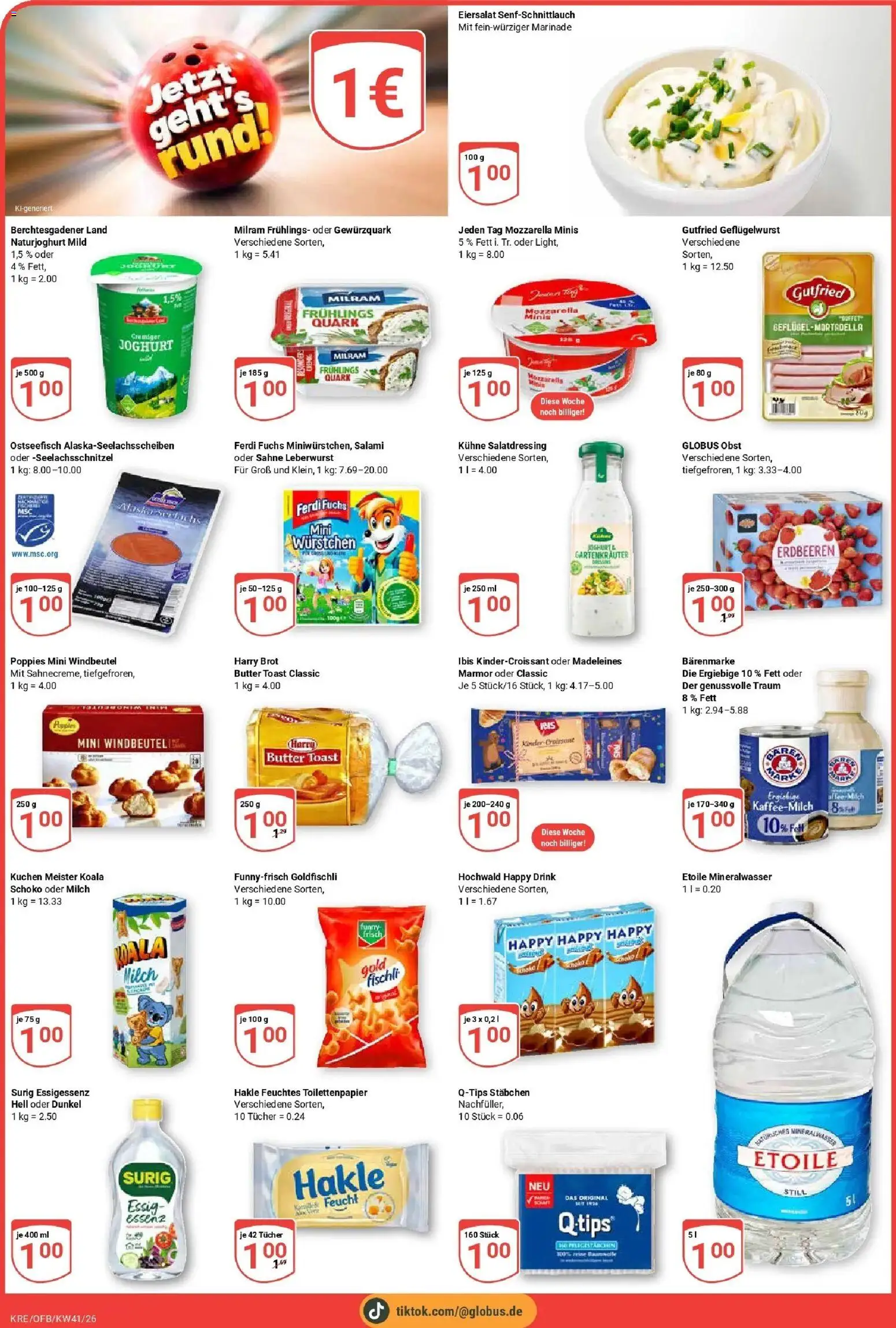 Globus Prospekt Krefeld (ab 05.10.2026) » Angebote online | Seite: 6 | Produkte: Joghurt, Brot, Madeleines, Kuchen