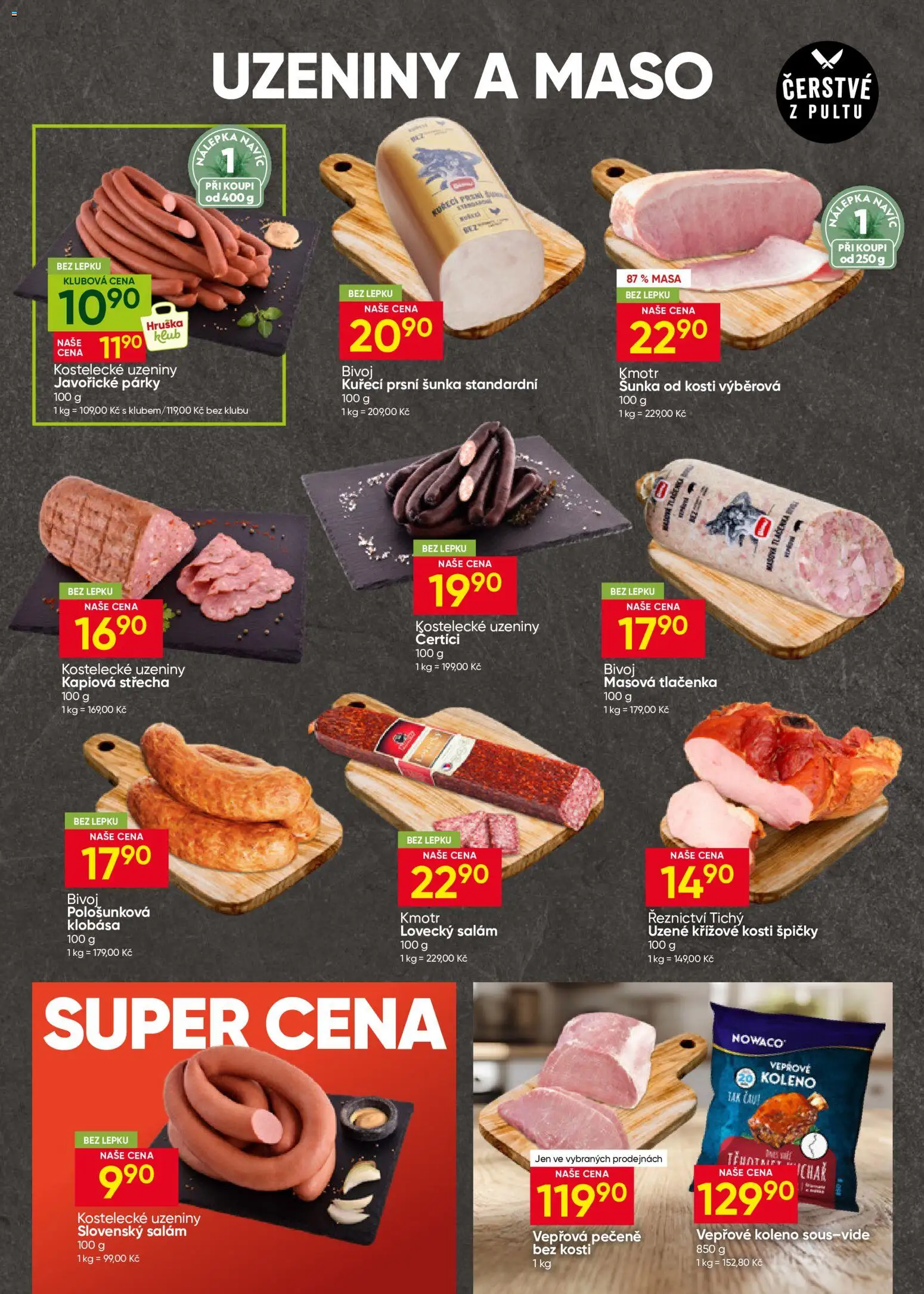 Hruška leták od 14.10.2026 | Strana: 3 | Produkty: Koleno, Šunka, Párky, Uzeniny