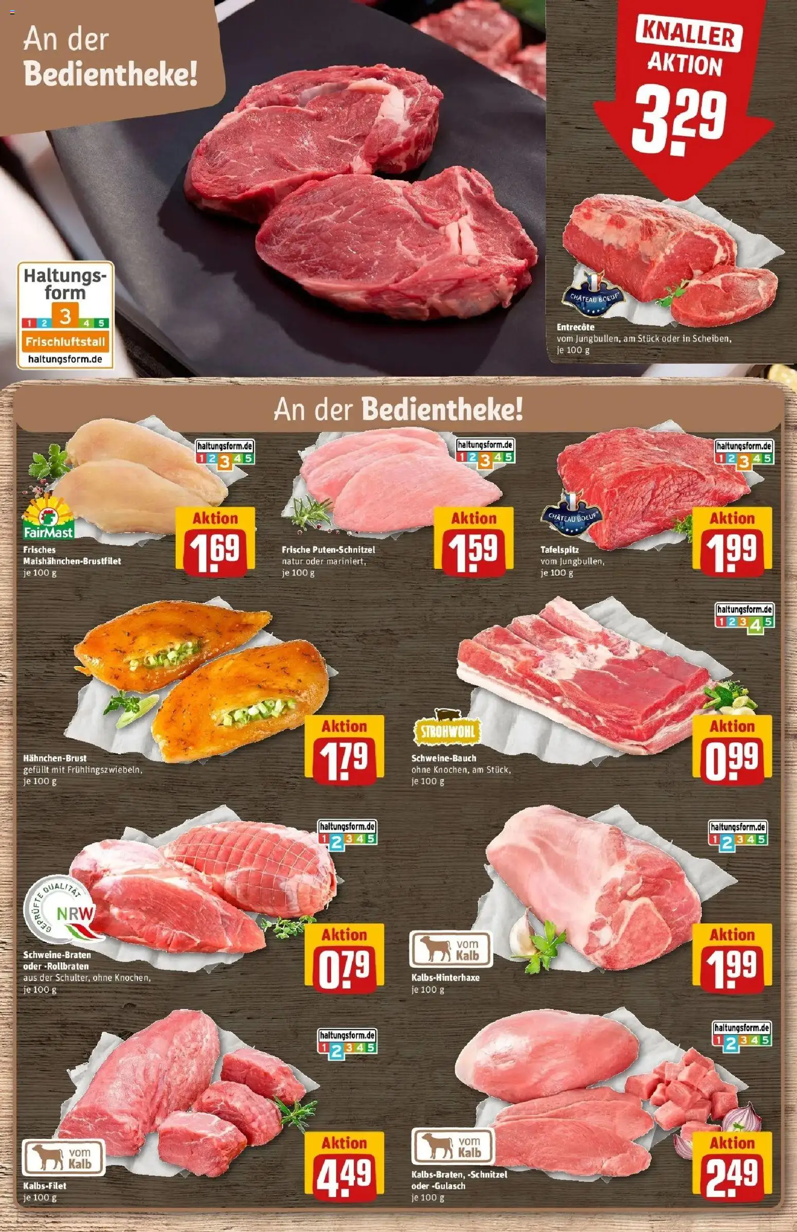 REWE Prospekt ab 05.10.2026 zum Blättern » Angebote | Seite: 10 | Produkte: Schweinebauch, Entrecote, Putenschnitzel, Hahnchenbrust