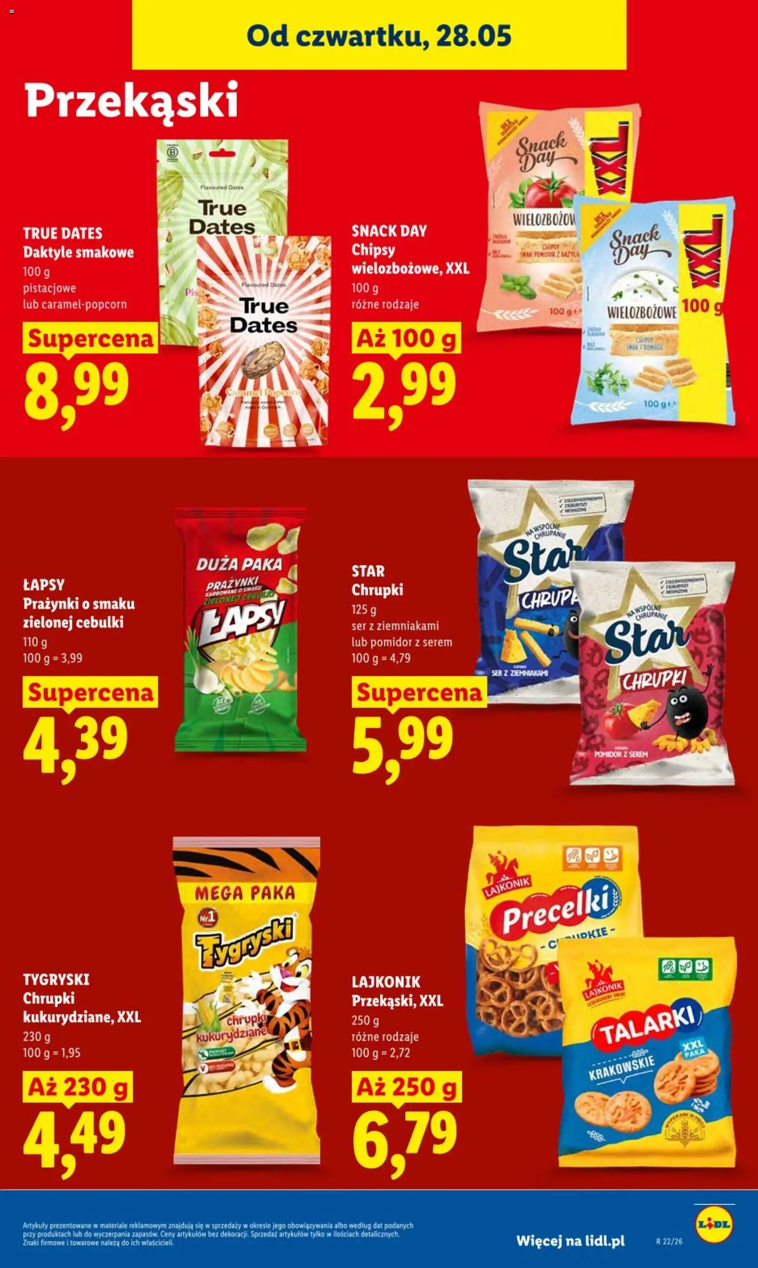 Lidl gazetka od 28.05.2026 | Strona: 73 | Produkty: Daktyle, Chipsy, Chrupki, Ser