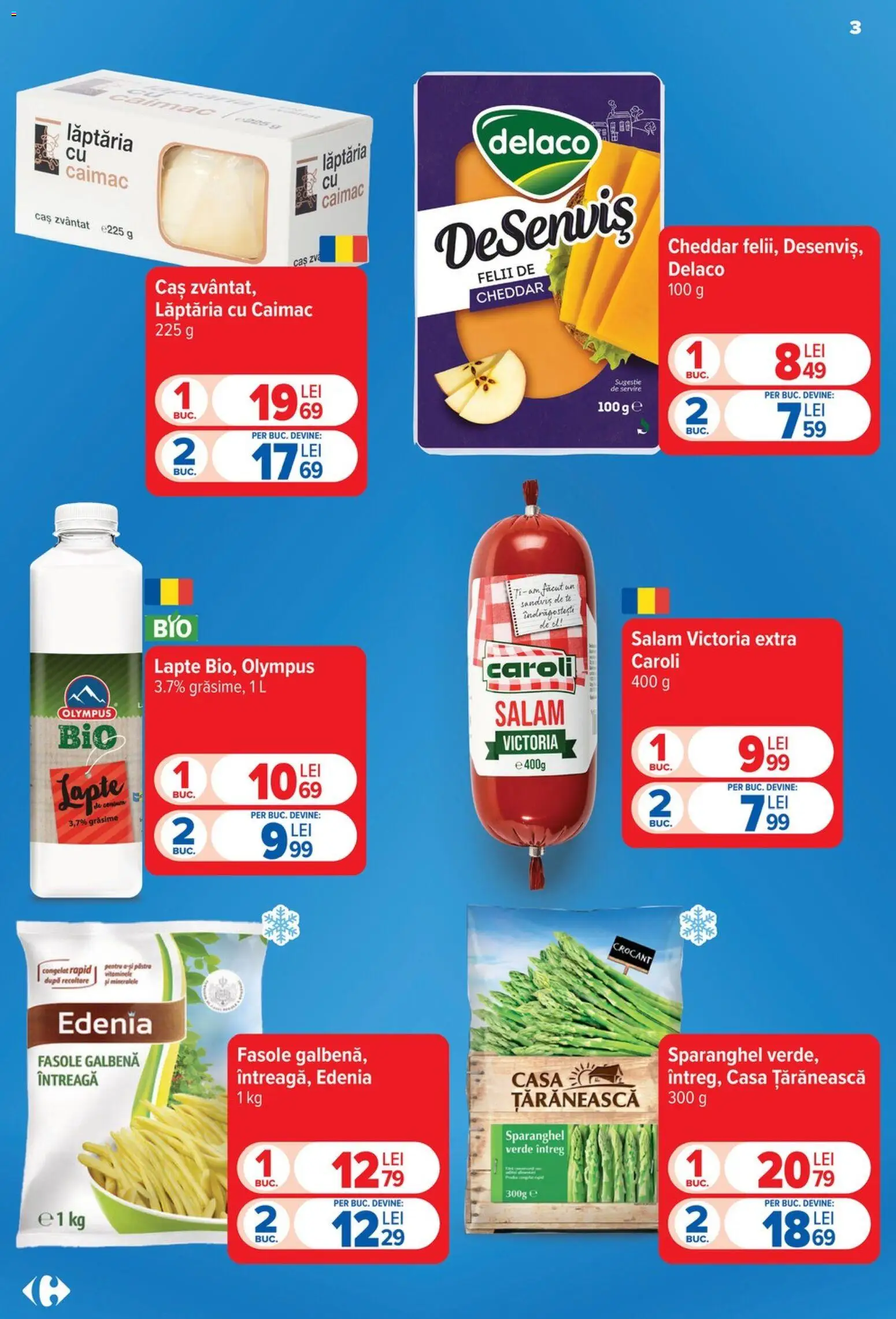 Noul catalog Carrefour – valabil de la 12.08.2026 | Pagină: 3 | Produse: Delaco, Lapte, Salam