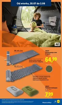 Pogląd oferty "CRIVIT, Poduszka kempingowa, Poduszka kempingowa" - ważna od 28.07.2026 | Strona: 15 | Produkty: Poduszka, Pianki