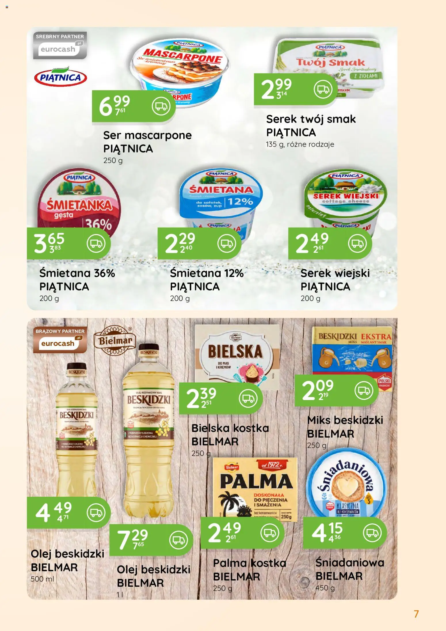 Eurocash gazetka - Oferta Handlowa od 01.06.2026 | Strona: 7 | Produkty: Serek, Mascarpone, Olej, Śmietana