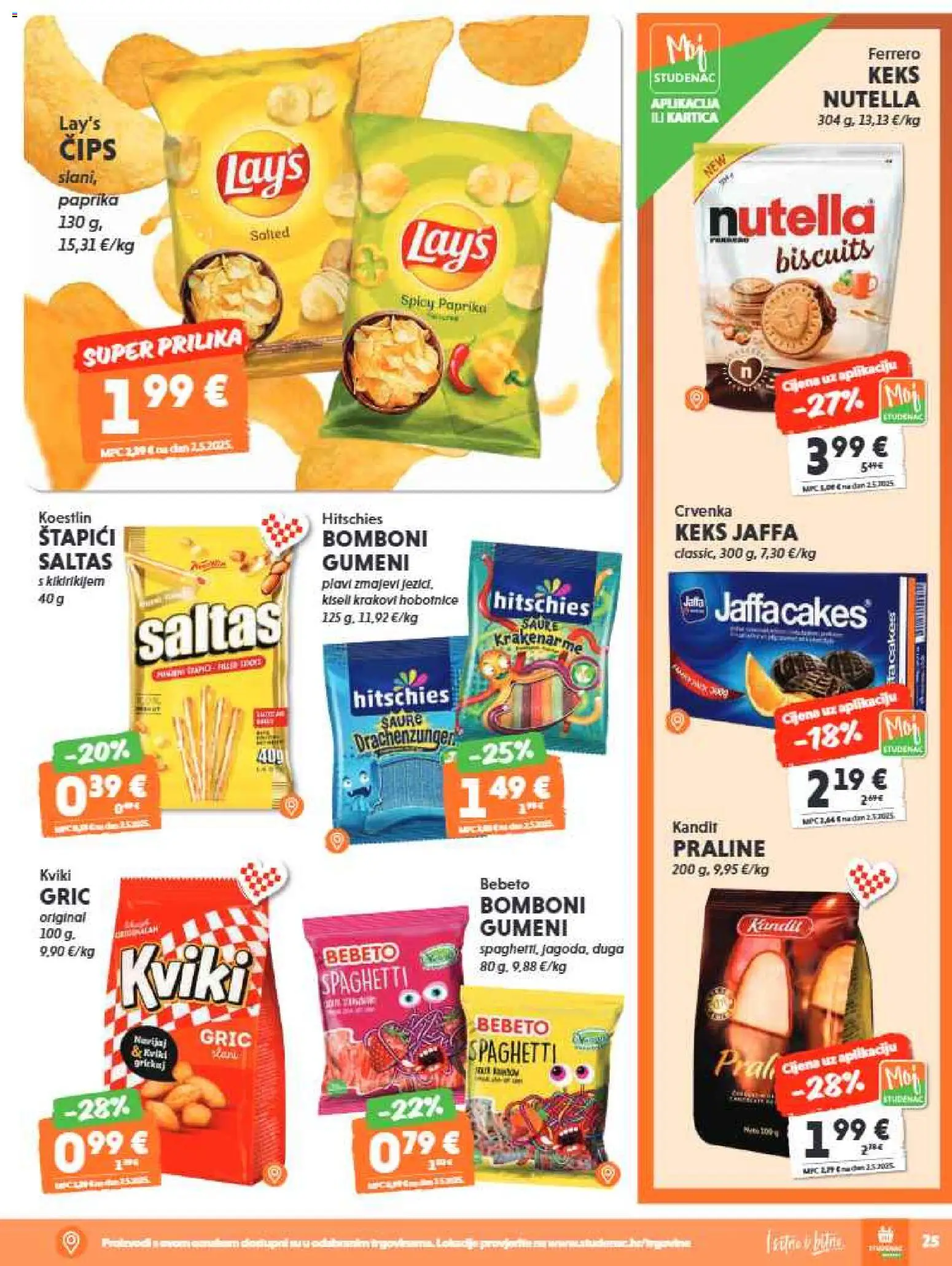 Studenac katalog | vrijedi od 01.07.2026 | Stranica: 27 | Proizvodi: Praline, Paprika, Čips, Keks