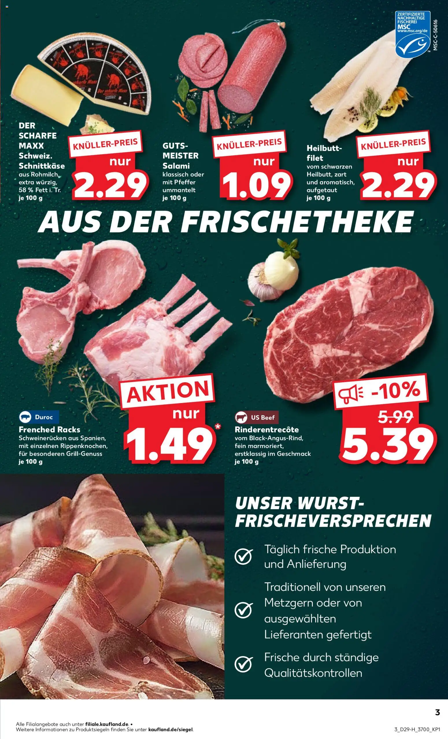 Kaufland Prospekt Rostock – gültig ab 16.07.2026 | Seite: 3 | Produkte: Pfeffer, Wurst, Schweinerucken, Salami