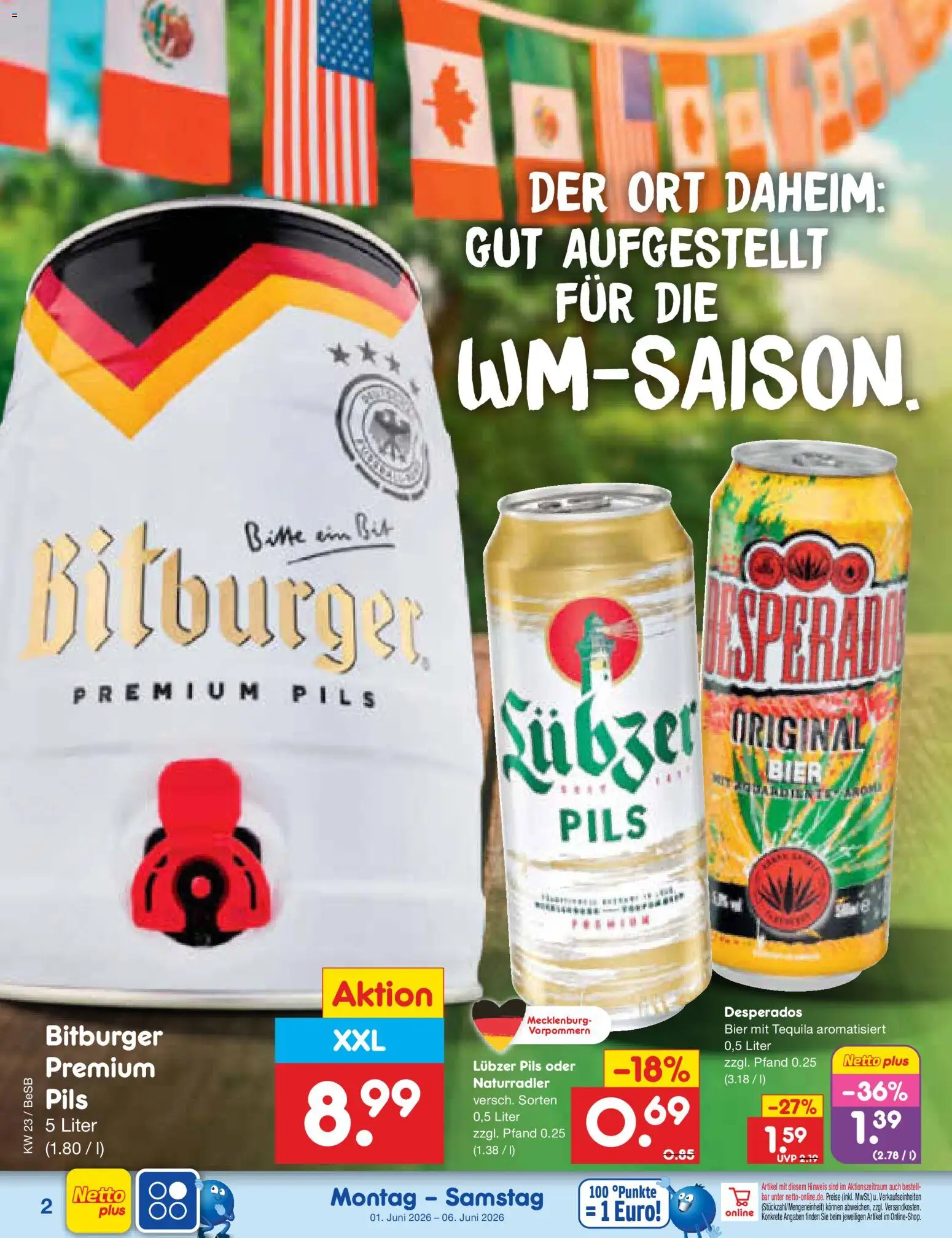 Netto Marken-Discount Prospekt – gültig ab 01.06.2026 | Seite: 30 | Produkte: Bitburger, Bier, Tequila, Lubzer