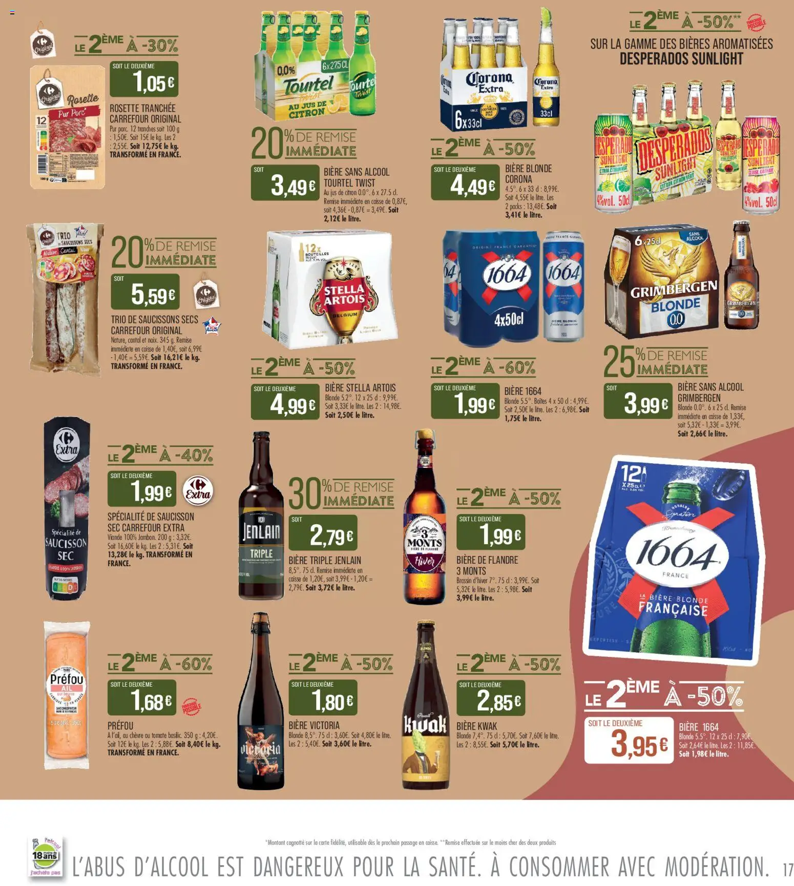 {H1} | Page: 17 | Produits: Alcool, Bière blonde, Grenade, Porc