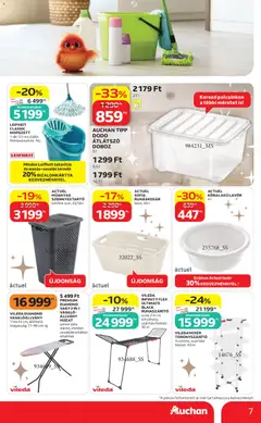 Auchan Fehér hetek ajánlatai - amely érvényes a következő dátumtól: 04.06.2026 | Oldal: 7 | Termékek: Doboz, Szennyestartó, Lavór, Ruhaszárító