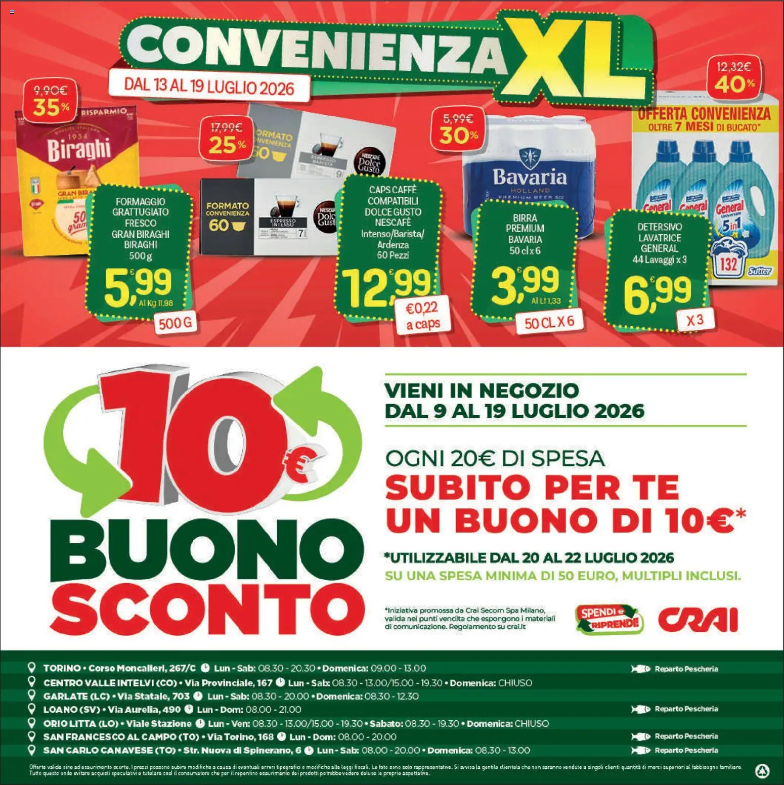 Volantino CRAI del 09/07/2026 | Pagina: 24 | Prodotti: Caffè, Birra, Tè, Lavatrice
