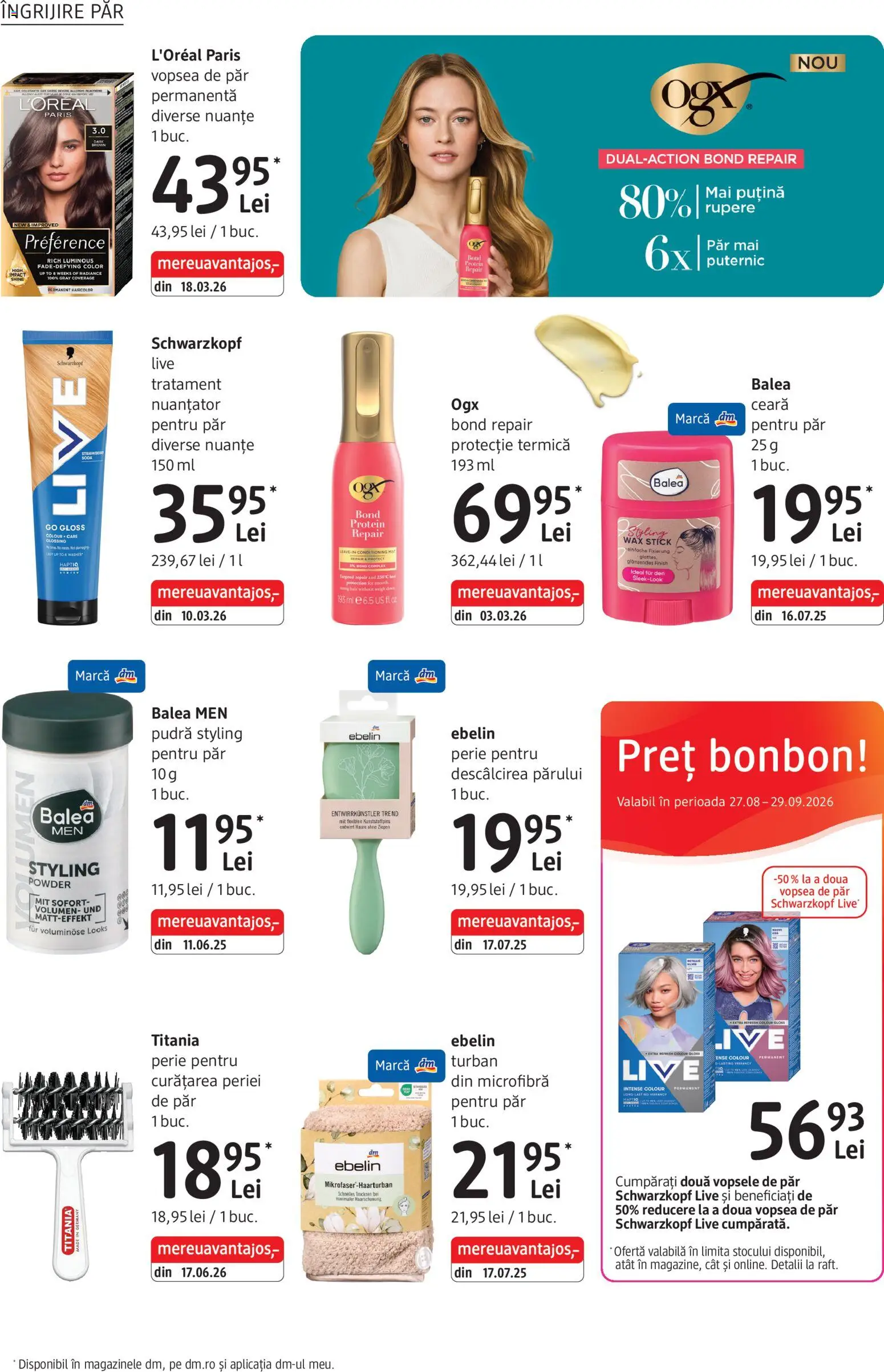 Noul catalog DM drogeriemarkt – valabil de la 27.08.2026 | Pagină: 12 | Produse: Vopsea, Pudră, Perie, Vopsea de păr