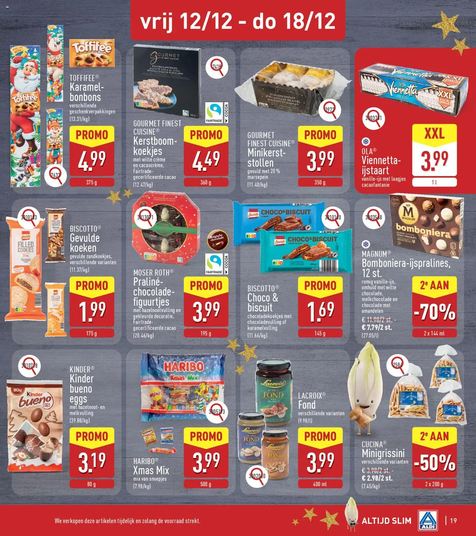 {H1} | Pagina: 19 | Producten: Koekjes, Kinder, Melk, Chocolade