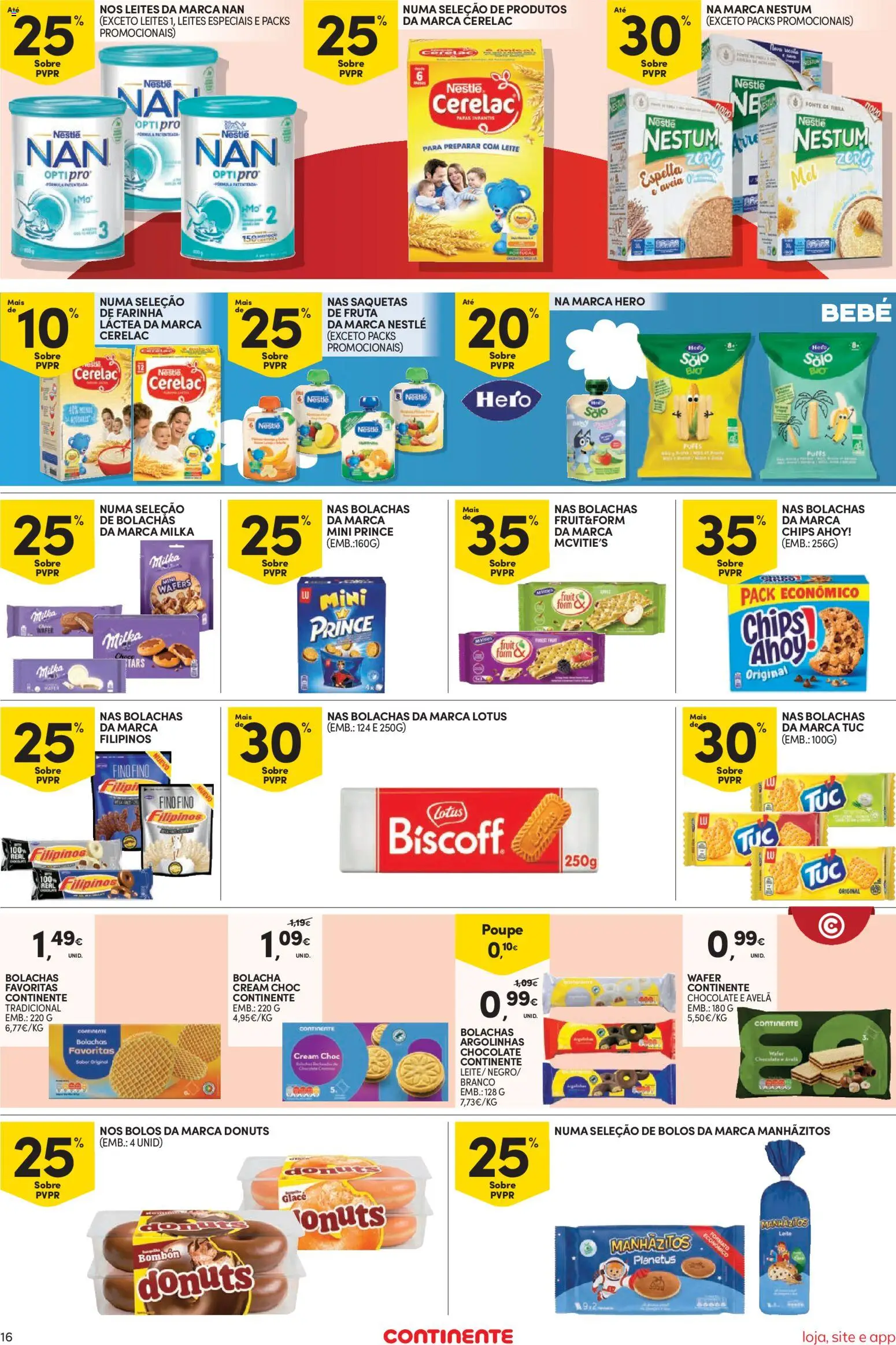 Continente Semanal Continente Bom Dia │ válido de 09.06.2026 | Página: 16 | Produtos: Farinha láctea, Bolachas, Manhãzitos, Cereais