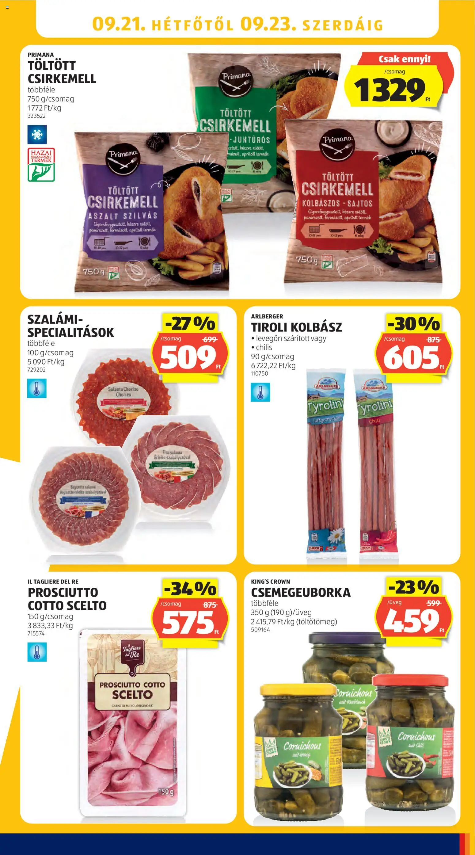 Aldi akciós ujság - amely érvényes a következő dátumtól: 2026.09.17. | Oldal: 29 | Termékek: Prosciutto cotto, Csemegeuborka, Csirkemell, Baguette