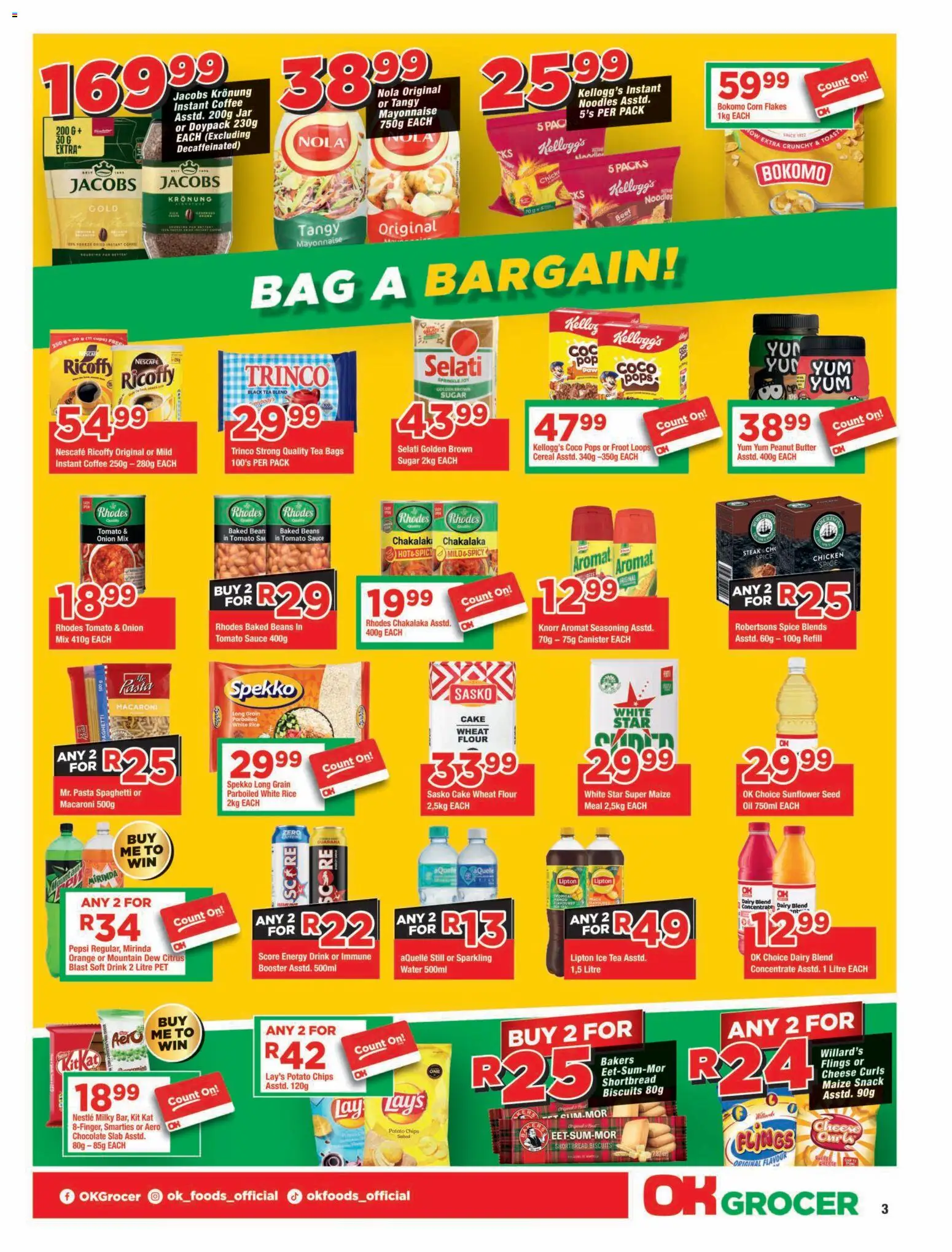 New OK Foods catalogue – valid from 09/09/2026 | Page: 3 | Products: Butter, Cheese, Energy drink, Mayonnaise