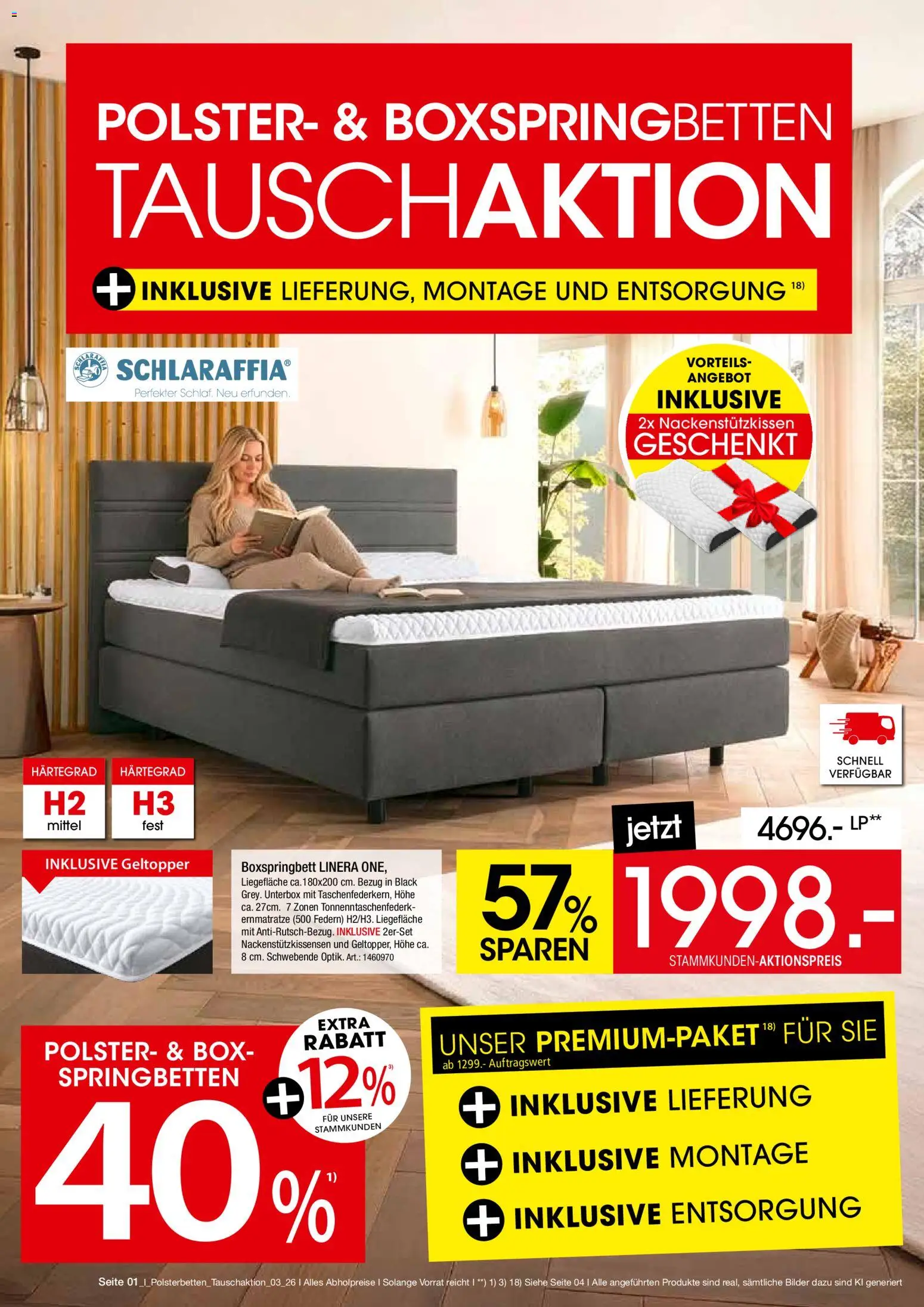 Zurbrüggen Polsterbetten tauschaktion – gültig ab 27.08.2026 | Seite: 1 | Produkte: Boxspringbett, Box, Bilder