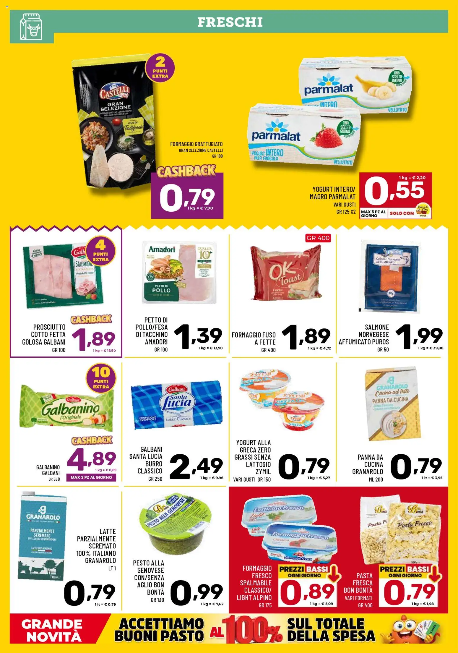Volantino Il Centesimo del 13/10/2026 | Pagina: 6 | Prodotti: Formaggio grattugiato, Panna, Latte, Pesto