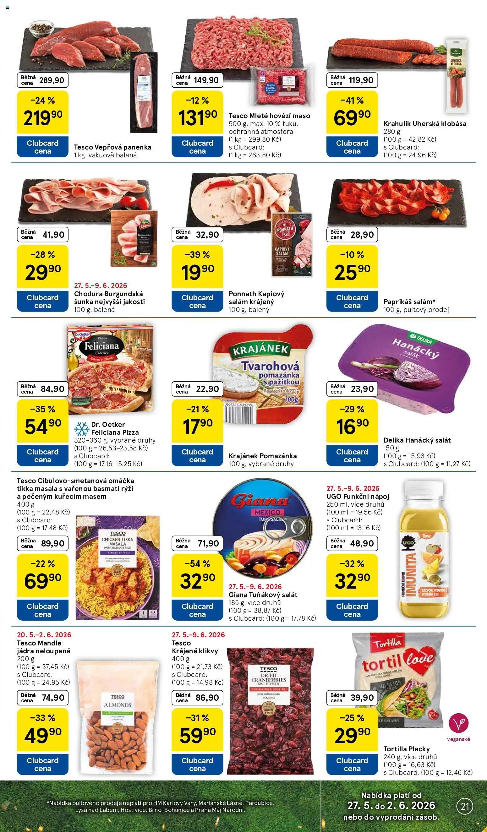 Tesco leták - Hypermarket od 27.05.2026 | Strana: 21 | Produkty: Panenka, Šunka, Vepřová panenka, Pomazánka