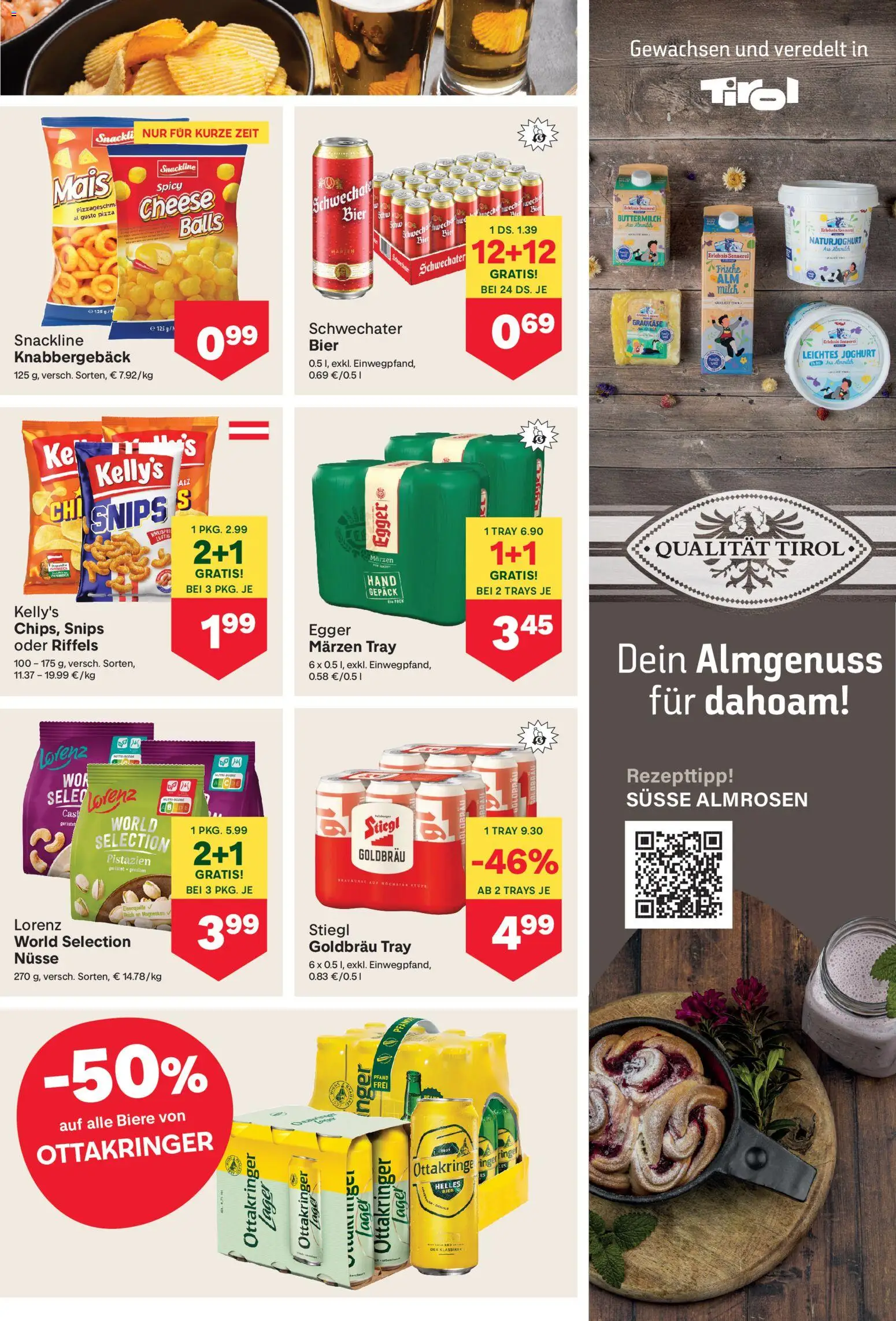 MPREIS Flugblatt gültig ab 06.08.2026 | Seite: 9 | Produkte: Nüsse, Milch, Joghurt, Pizza