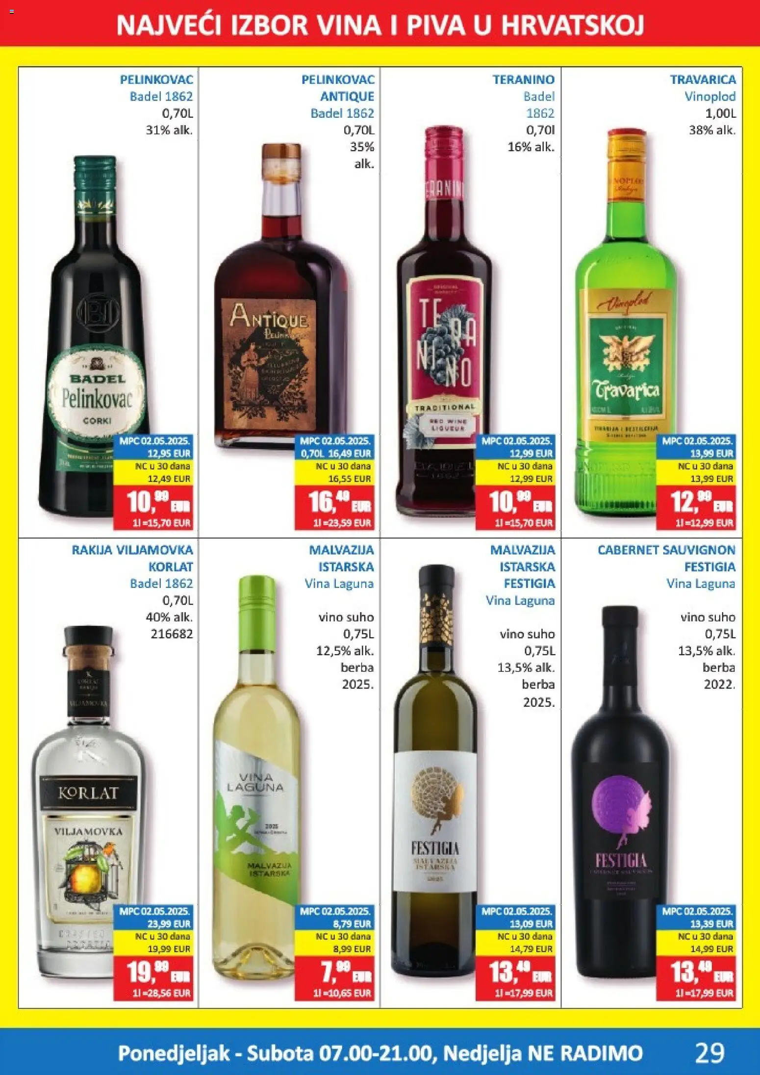 Vrutak katalog | vrijedi od 14.09.2026 | Stranica: 29 | Proizvodi: Travarica, Korlat, Badel, Cabernet sauvignon