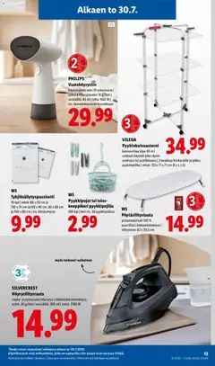 Lidl-mainoslehti voimassa 30/07/2026 alkaen | Sivu: 17 | Tuotteet: Vaaka, Pyykkipojat, Kori