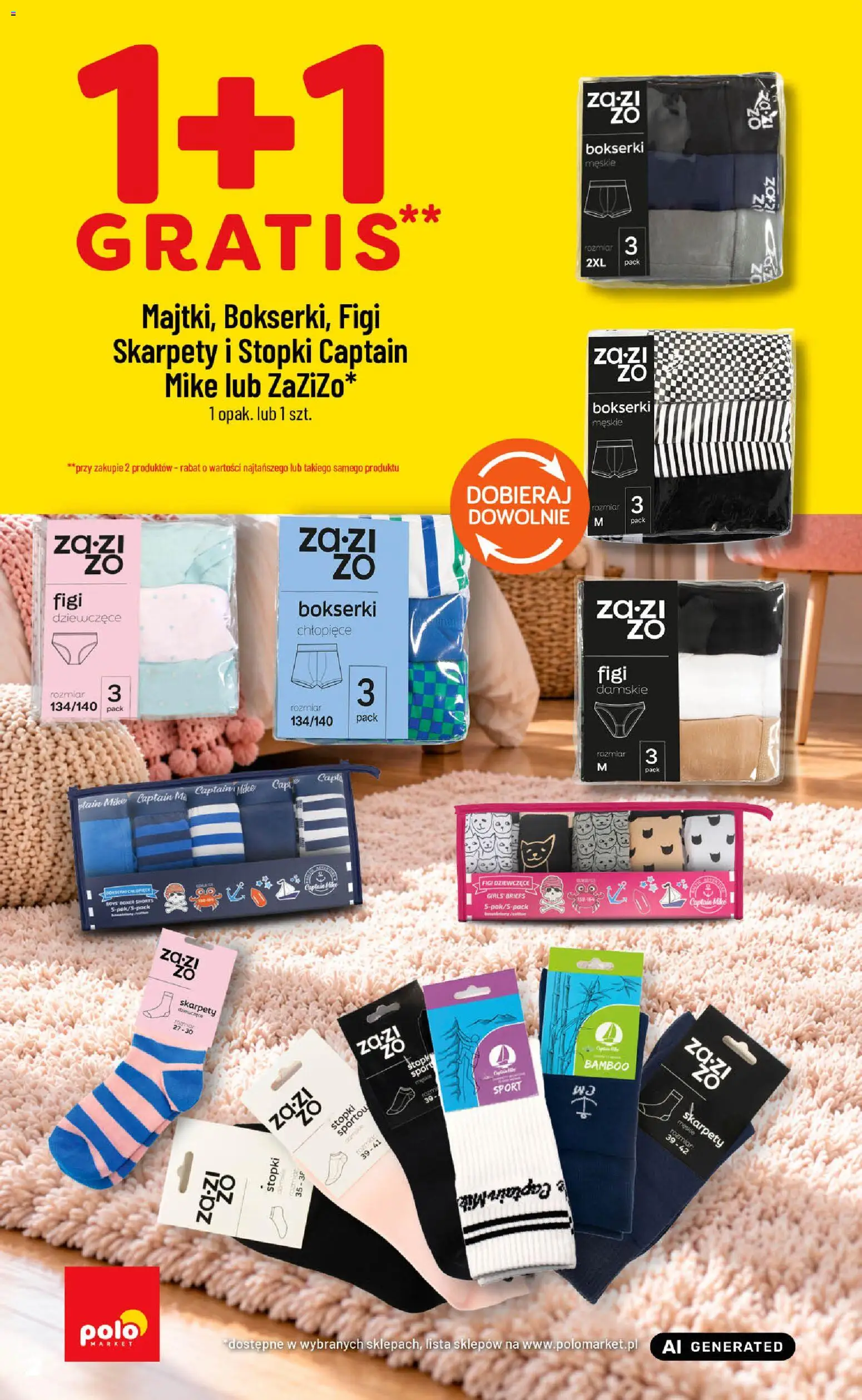 Nowa POLOmarket gazetka od jutra 07.10.2026 | Strona: 2 | Produkty: Skarpety, Bokserki, Bokserki męskie, Figi