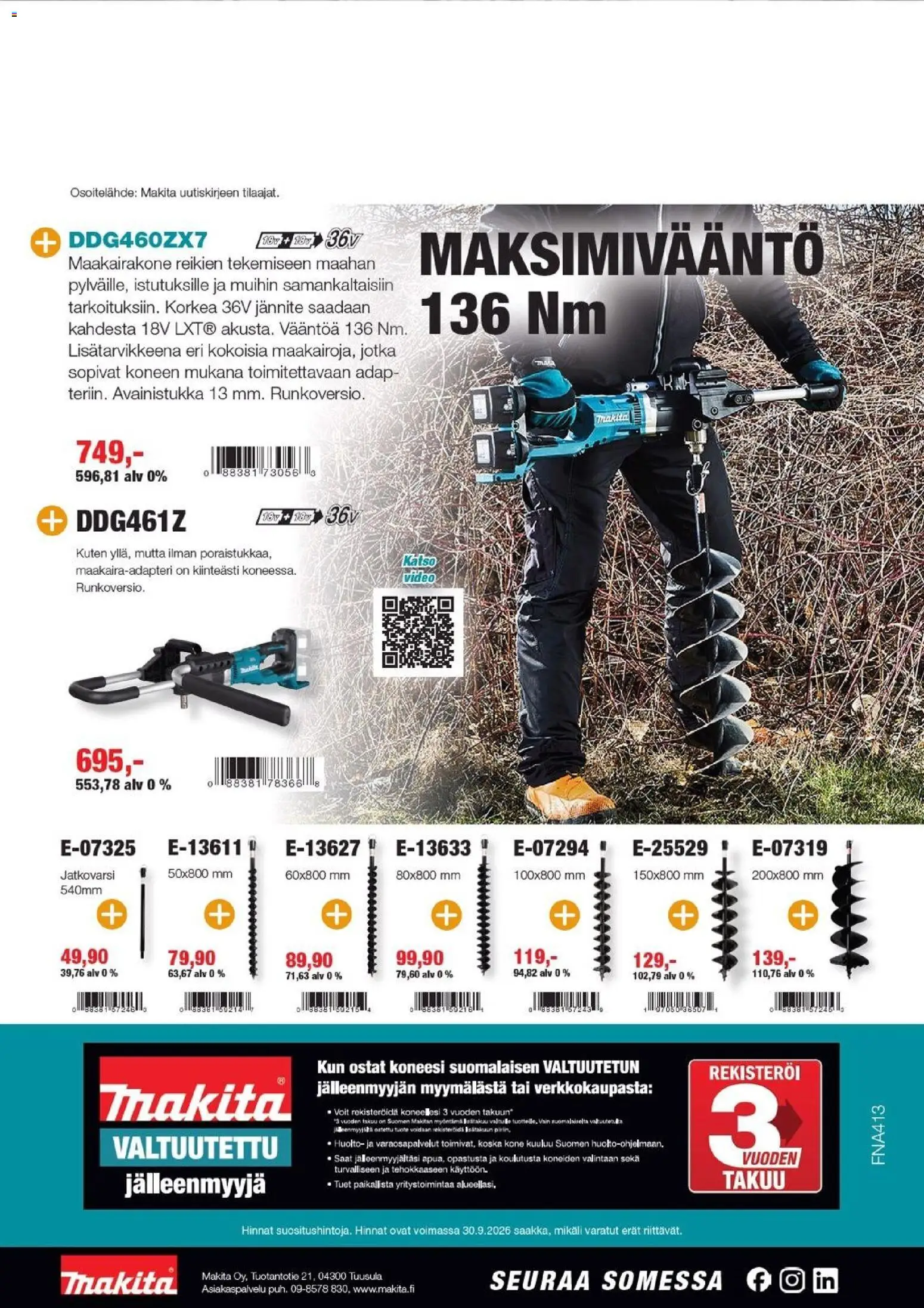 Makita tarjoukset - LXT Puutarha 2026 – voimassa 07.04.2026 alkaen | Sivu: 20