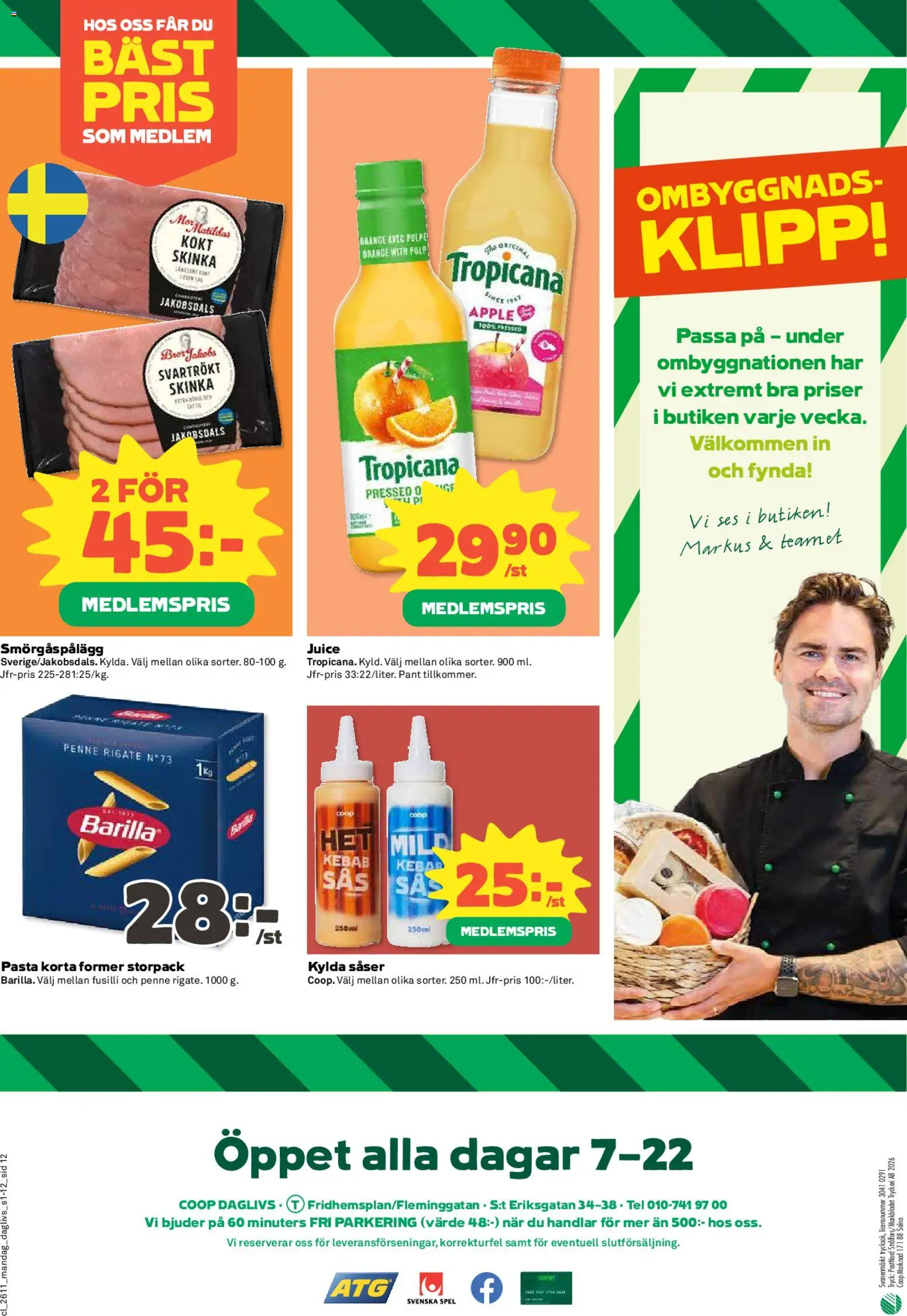 Coop Forum reklamblad aktuell från 09.03.2026 | Sida: 12 | Produkter: Smörgåspålägg, Äpple, Pasta, Spel