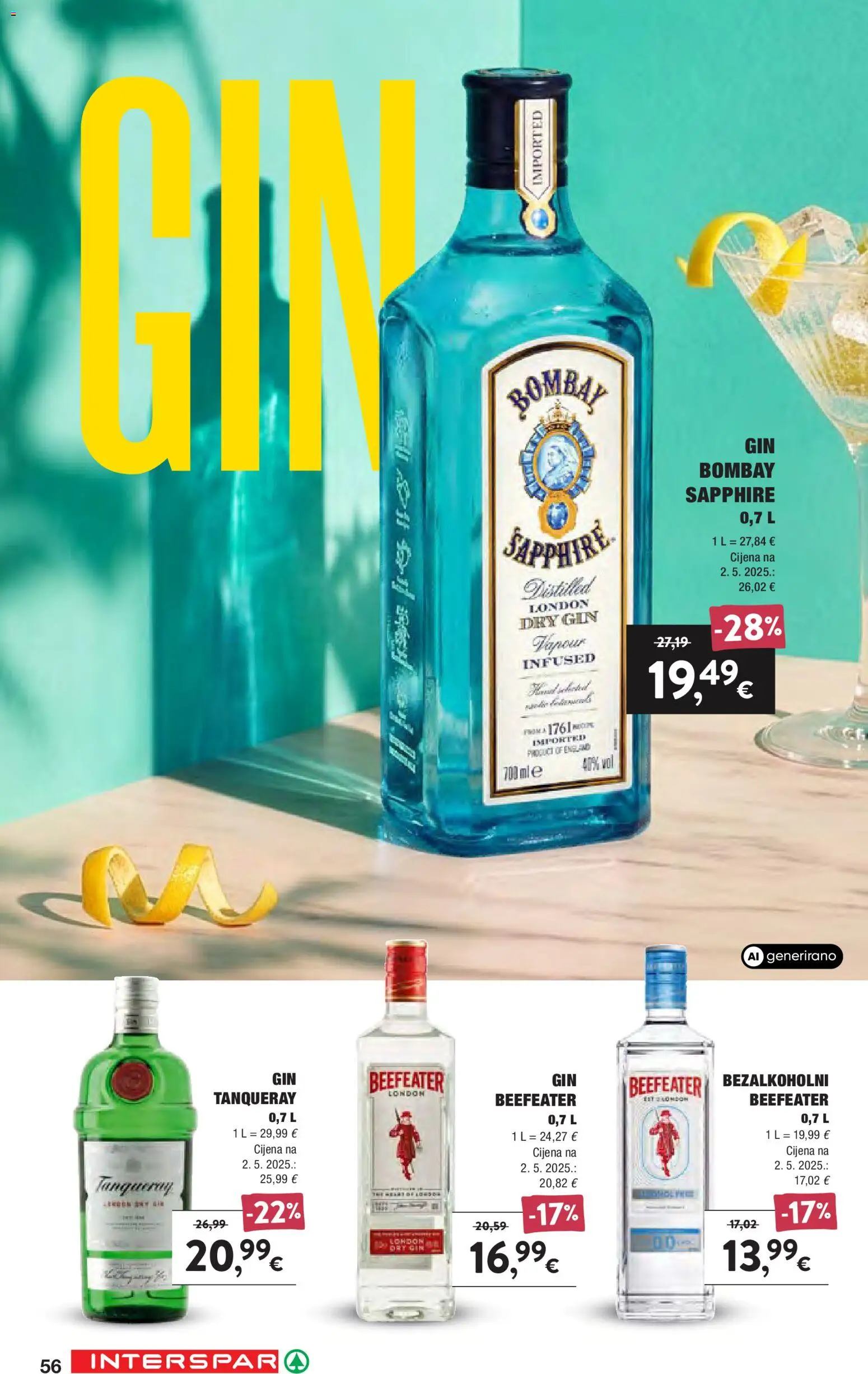 Interspar katalog | vrijedi od 16.09.2026 | Stranica: 56 | Proizvodi: Gin, Bombay Sapphire