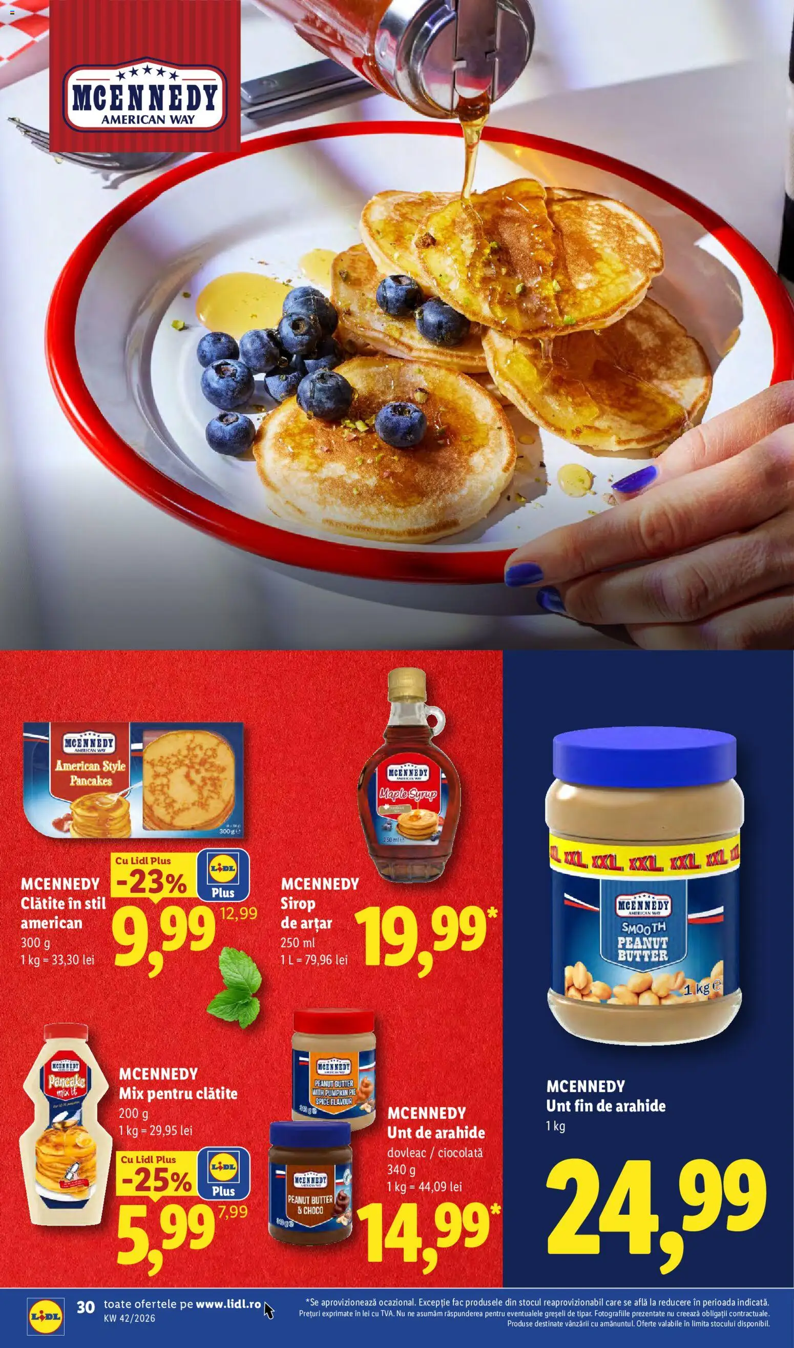 Noul catalog Lidl – valabil de la 12.10.2026 | Pagină: 30 | Produse: Arahide, Clătite, Sirop, Mcennedy