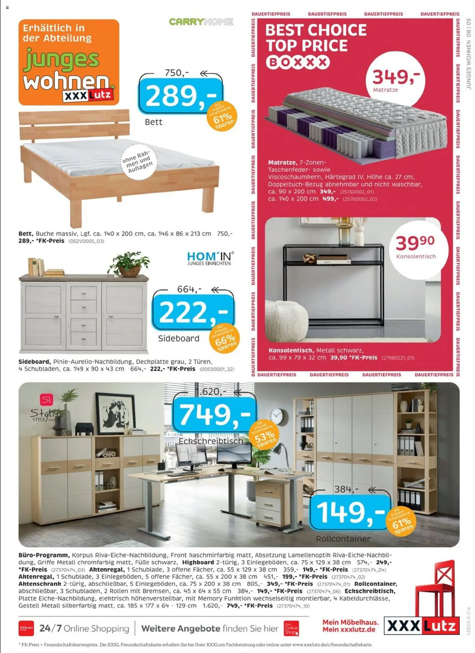 XXXLutz Restaurantgutscheine – gültig ab 09.05.2026 | Seite: 13 | Produkte: Top, Sideboard, HIghboard, Matratze