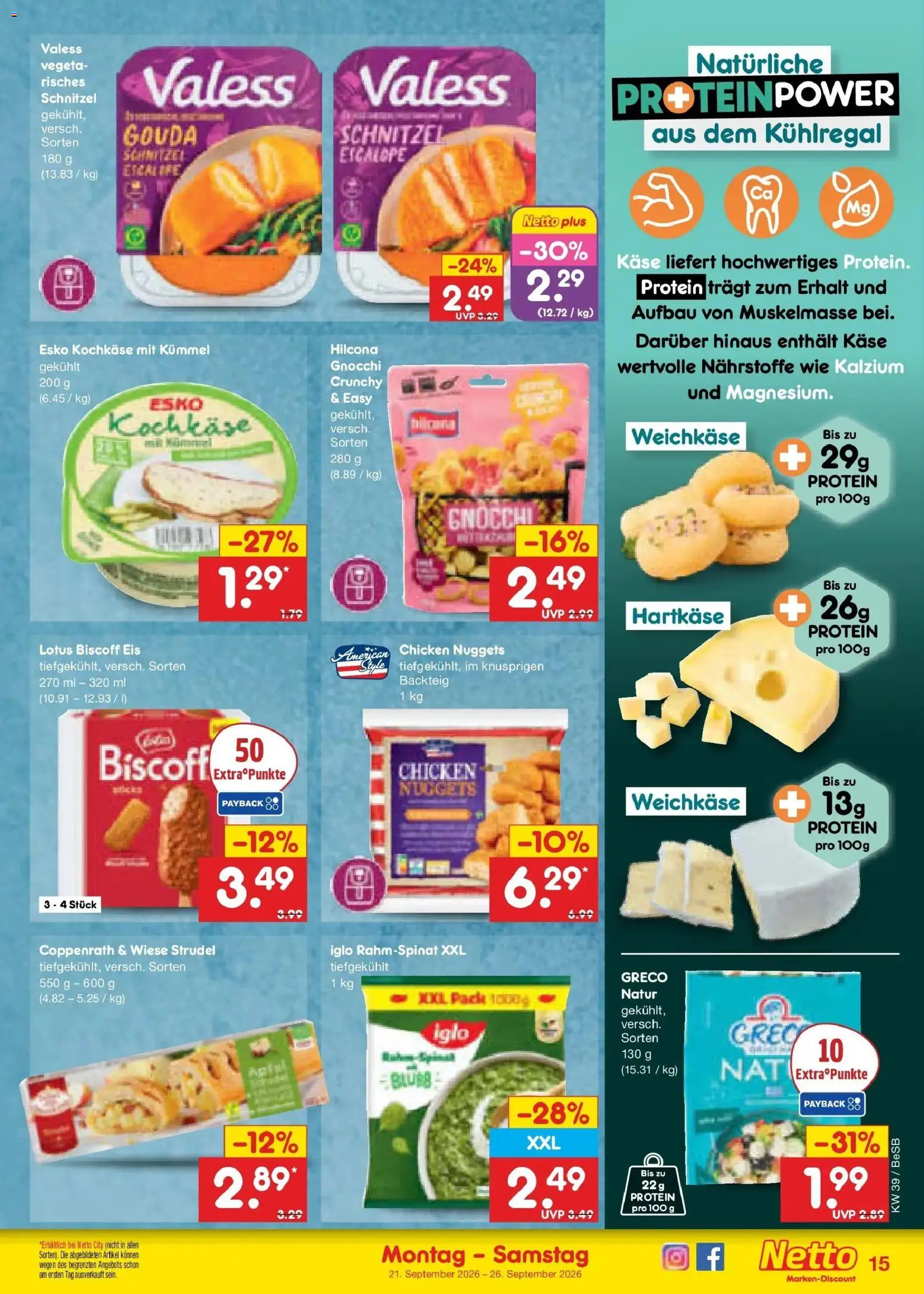 Netto Marken-Discount Prospekt Berlin-Prenzlauer Berg – gültig ab 21.09.2026 | Seite: 23 | Produkte: Gnocchi, Gouda, Iglo, Schnitzel