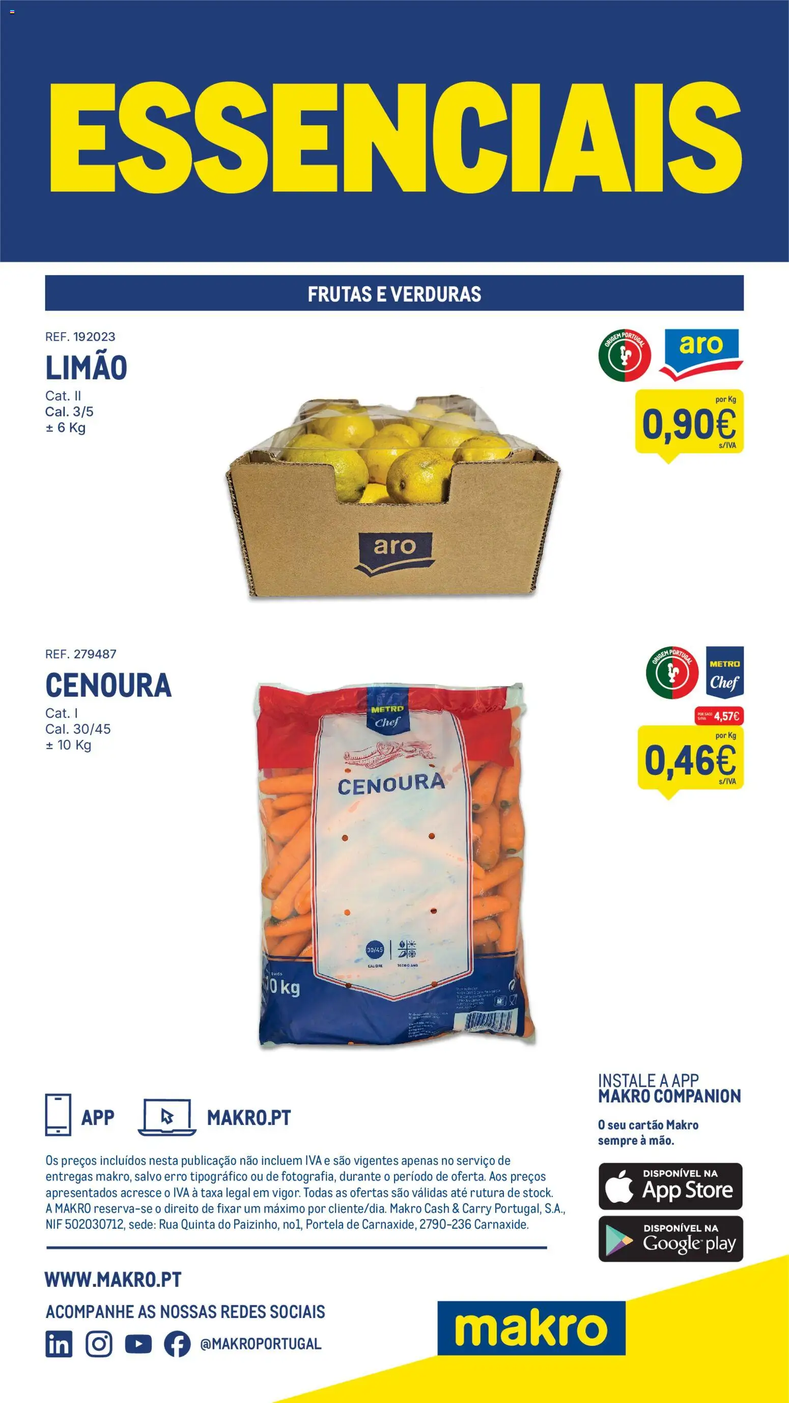 Makro Folheto Delivery │ válido de 05/10/2026 | Página: 4 | Produtos: Saco, Frutas, Cenoura
