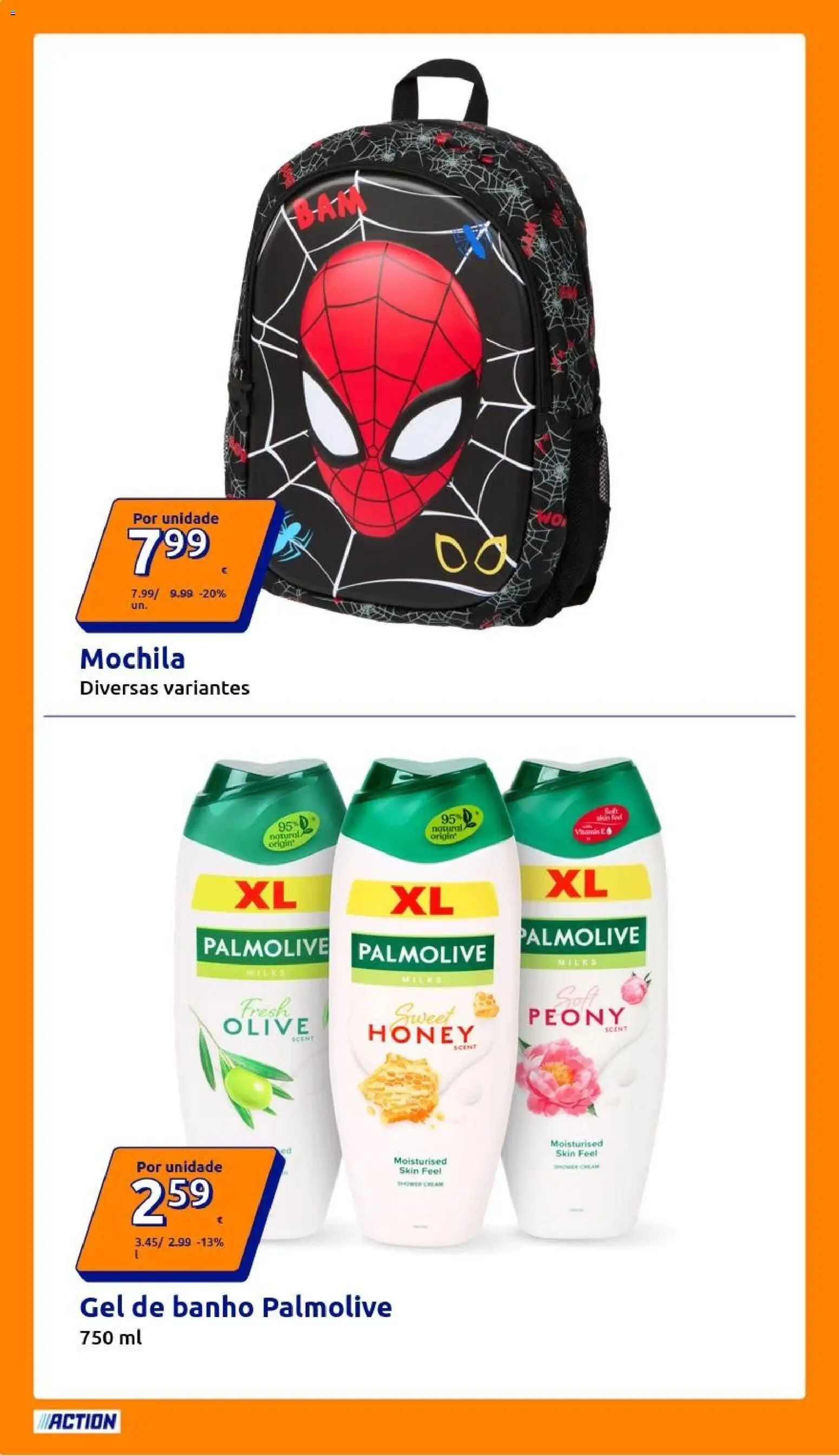 Action folheto │ válido de 19/08/2026 | Página: 6 | Produtos: Mochila, Gel de banho, Banho