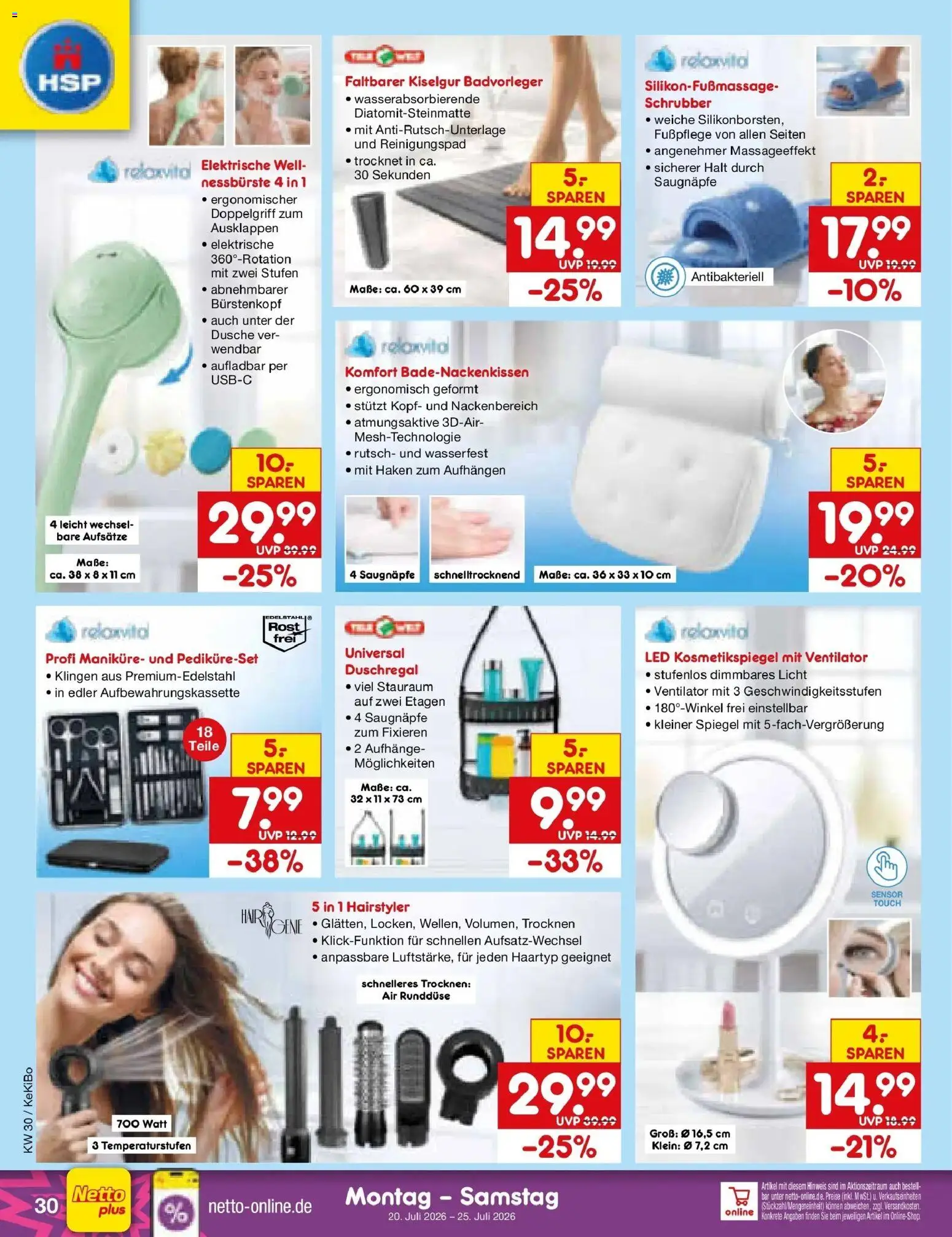 Netto Marken-Discount Prospekt Oberhaid – gültig ab 20.07.2026 | Seite: 48 | Produkte: Ventilator, Dusche, Spiegel, Duschregal
