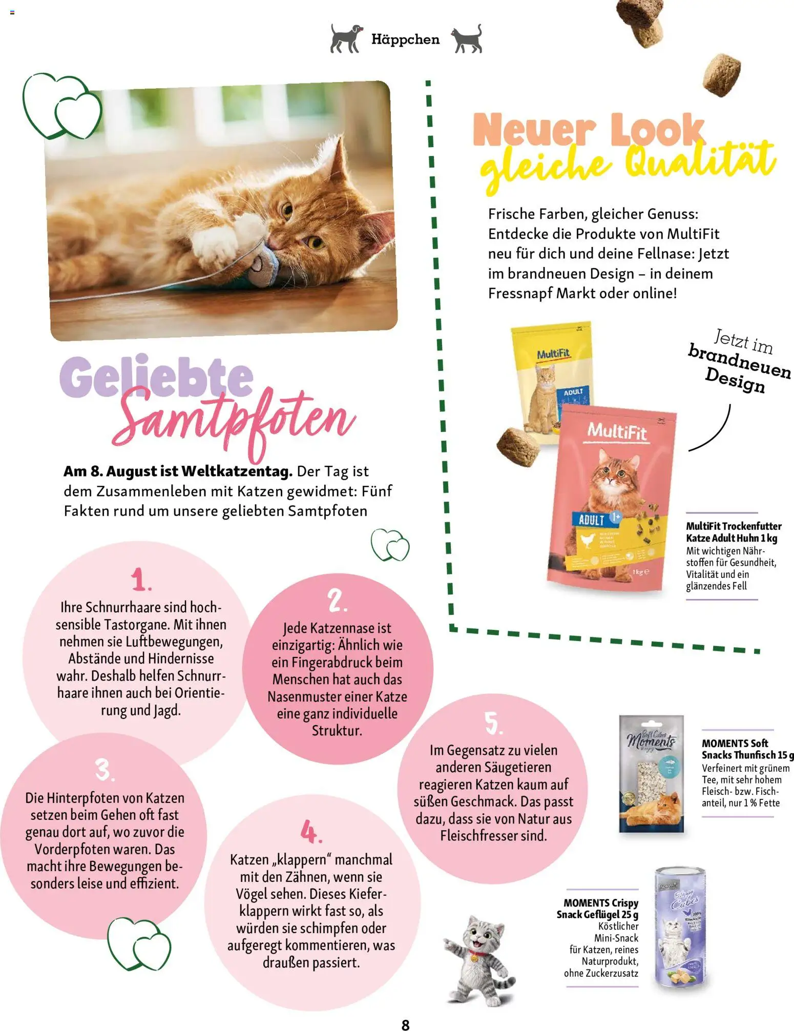 Fressnapf Friends Magazin – gültig ab 01.07.2026 | Seite: 8 | Produkte: Thunfisch, Fisch, Fleisch