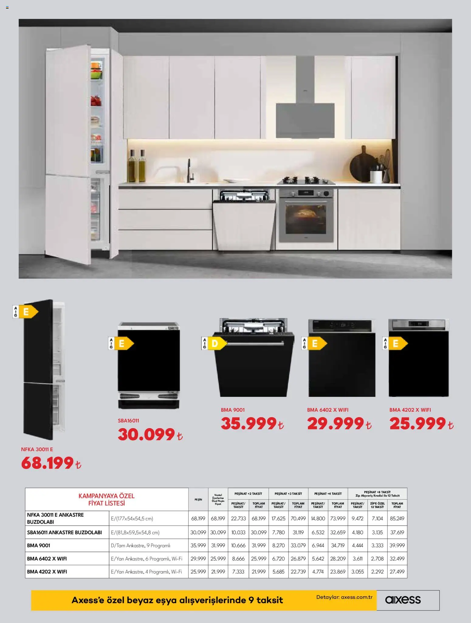 Vestel - Ankastre Ürünler - 03.04.2026 tarihinden itibaren geçerlidir | Sayfa: 19 | Ürünler: Buzdolabı