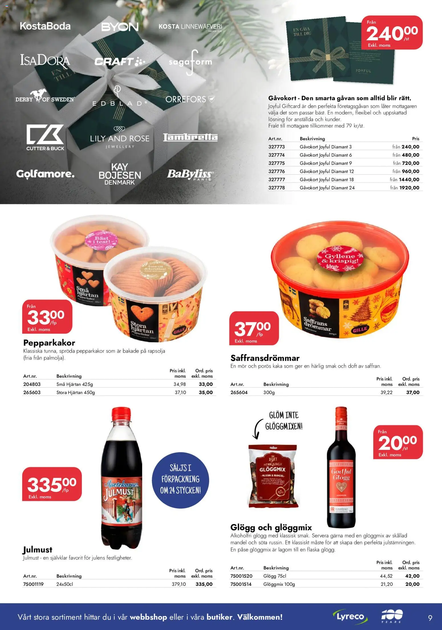 Lyreco reklamblad aktuell från 16/09/2026 | Sida: 9 | Produkter: Pepparkakor, Glögg, Rapsolja, Häll